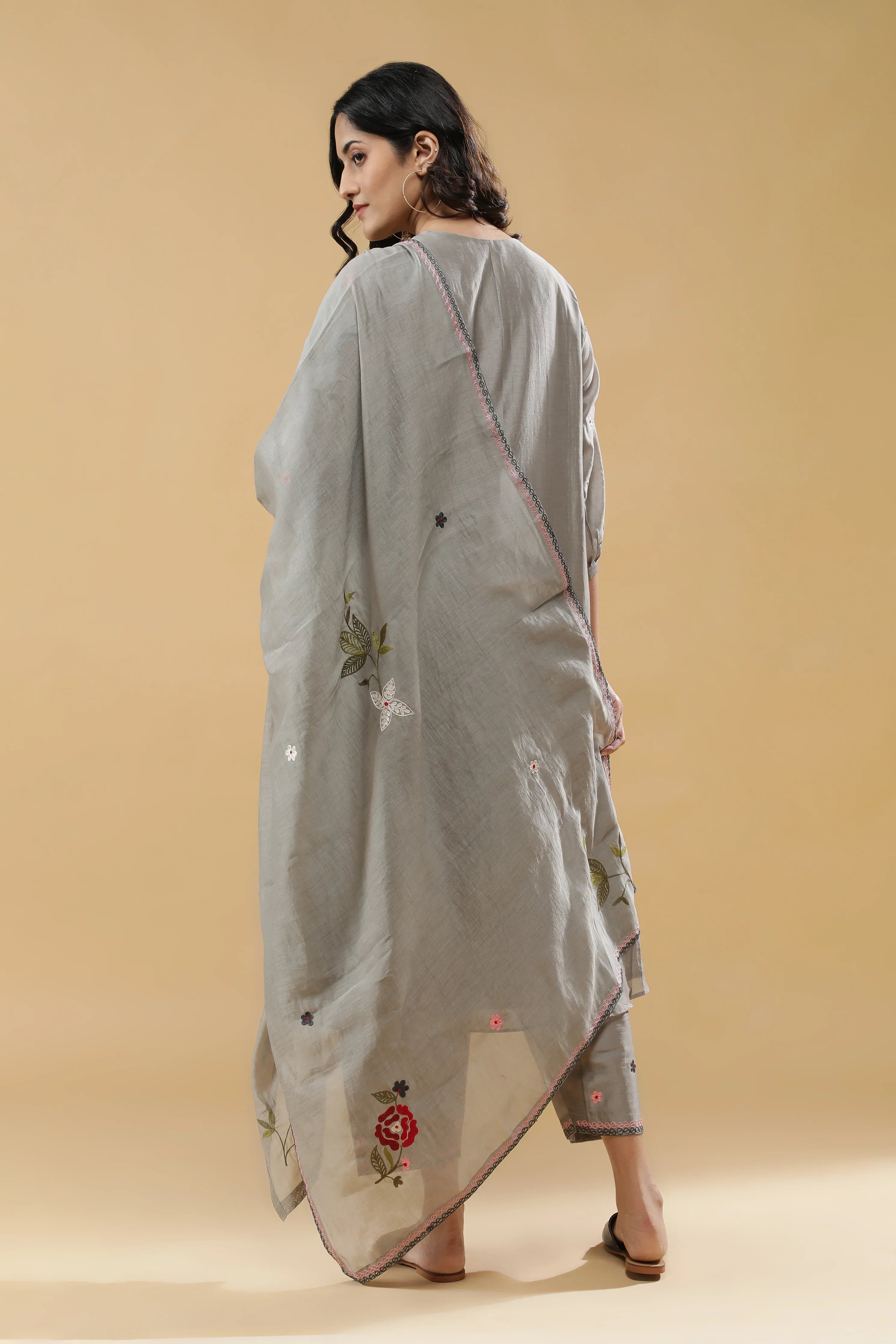 Subtle Grey Salwar Set - Mokshaa