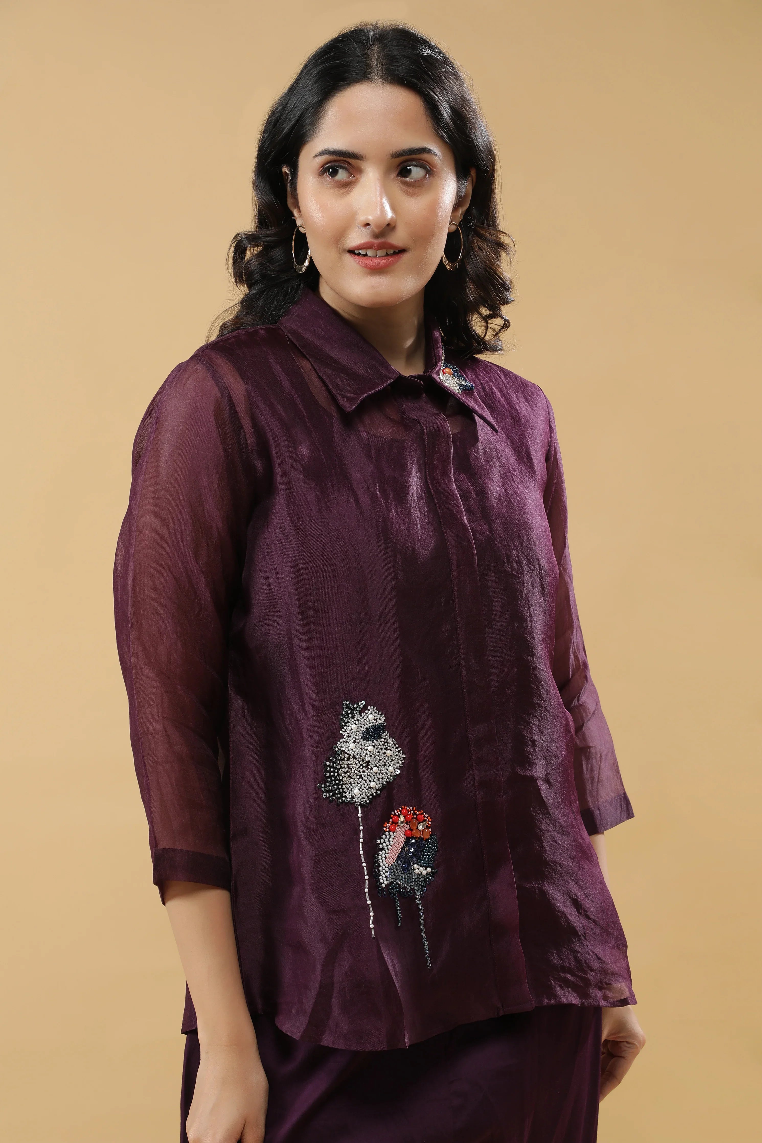 Deep Plum Co-ord Set - Mokshaa