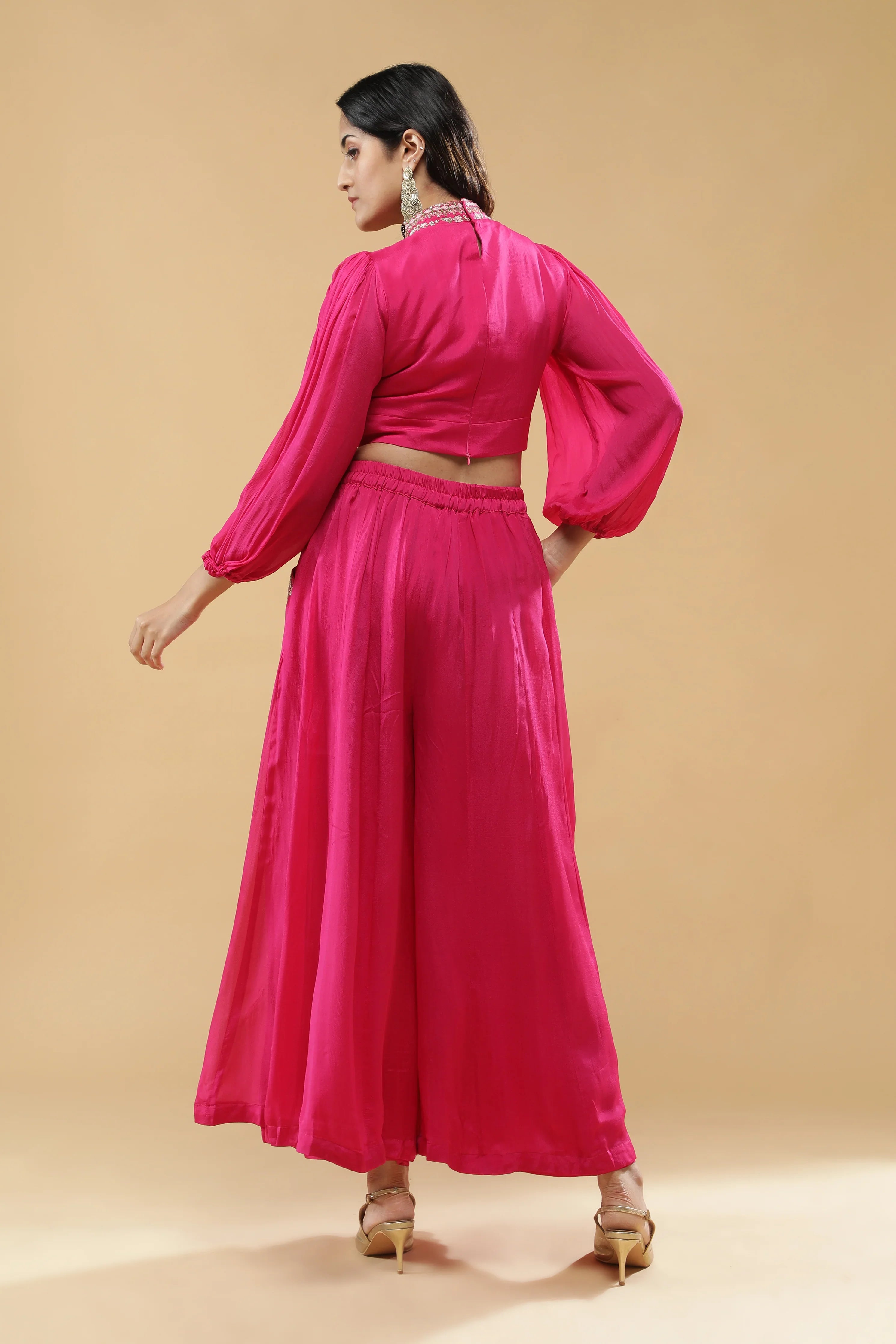 Pink Embroidered Co-ord Set - Mokshaa