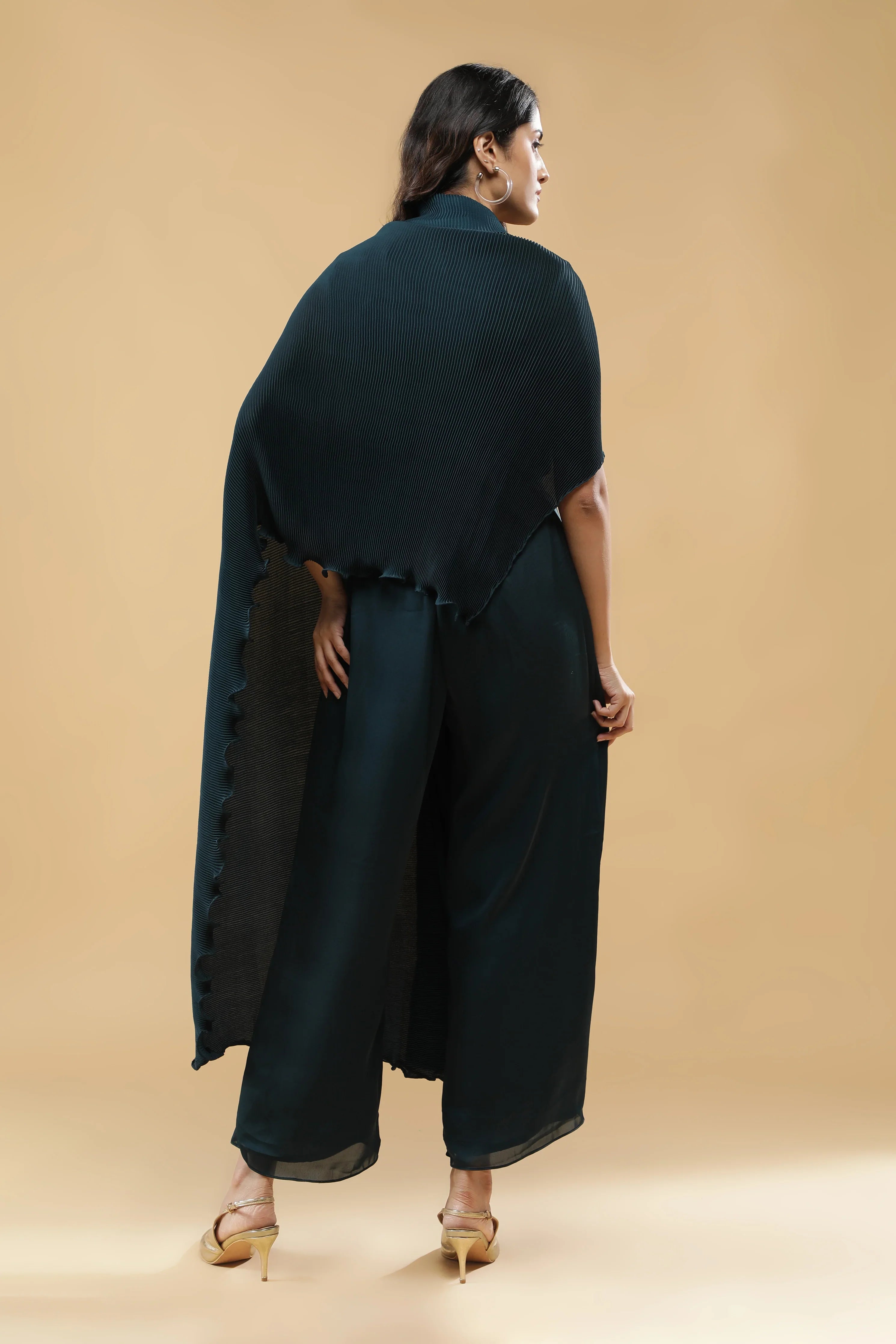 Deep Teal Indo-Western Set - Mokshaa