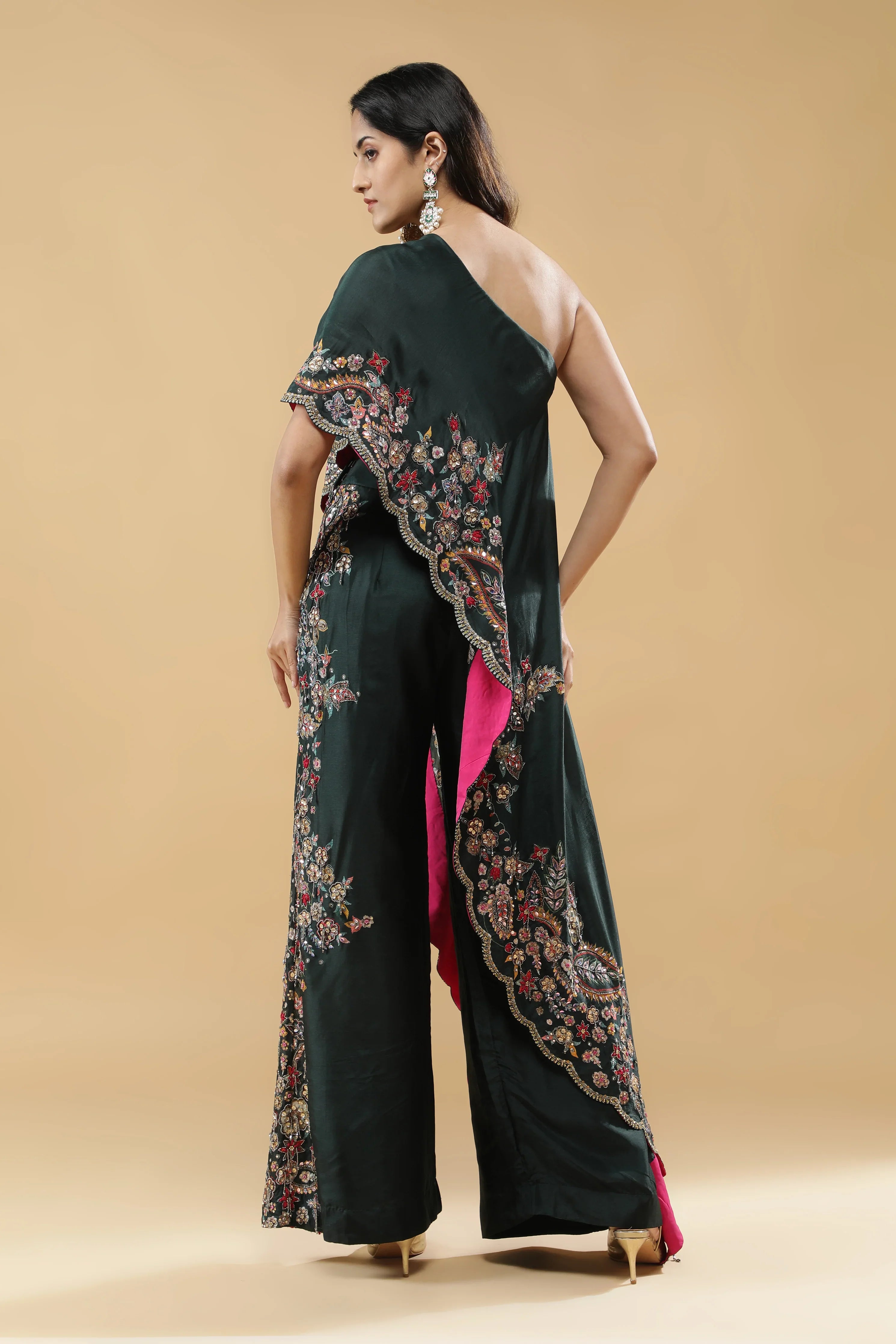 Bottle Green Indo-Western - Mokshaa