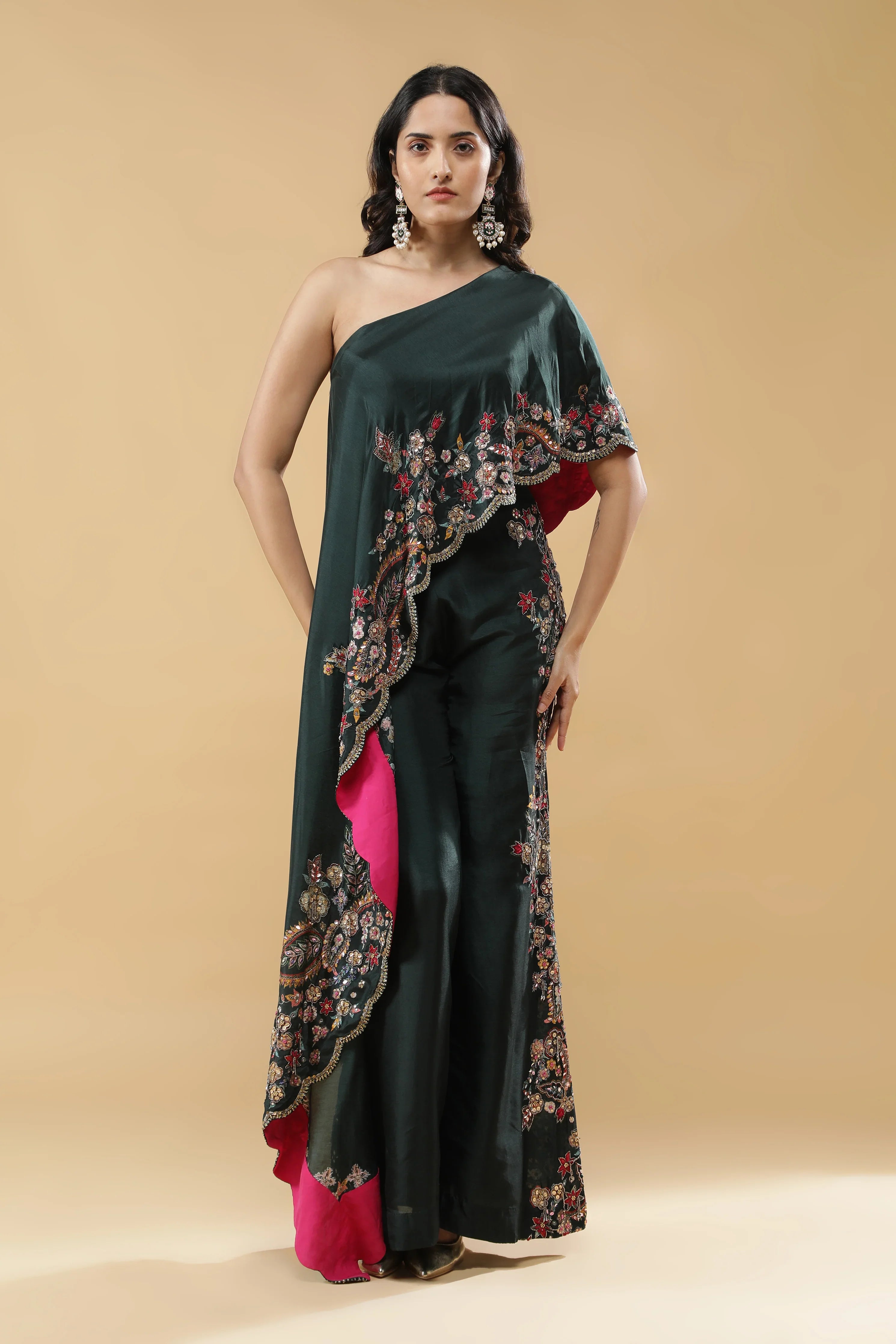 Bottle Green Indo-Western - Mokshaa