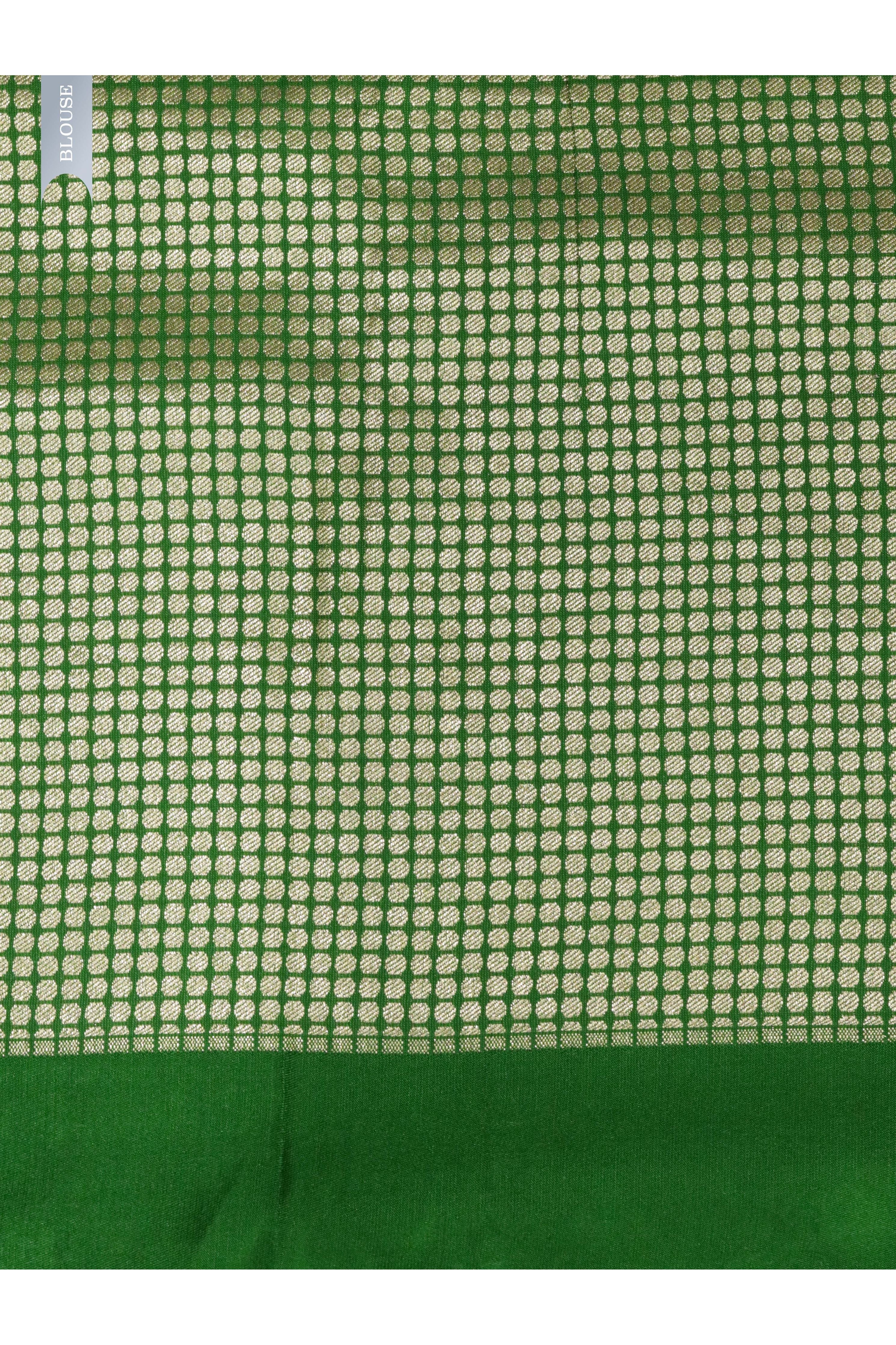 Ash Blue Handloom Silk Saree with Silver Zari Geometric Weaving - Mokshaa