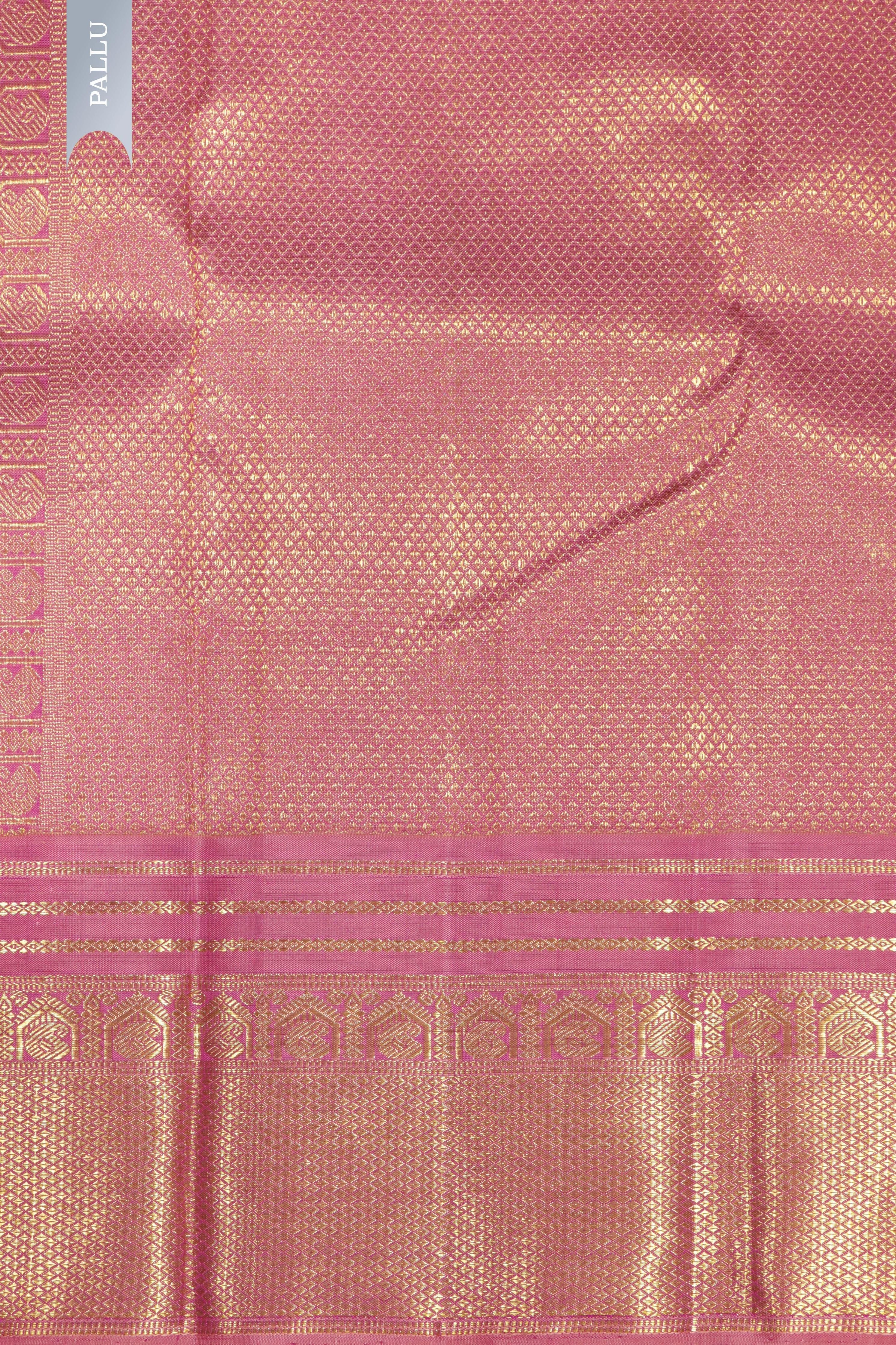 Royal Blue Kanchipuram Silk Saree with Silver & Gold Zari Motifs and Contrast Border - Mokshaa
