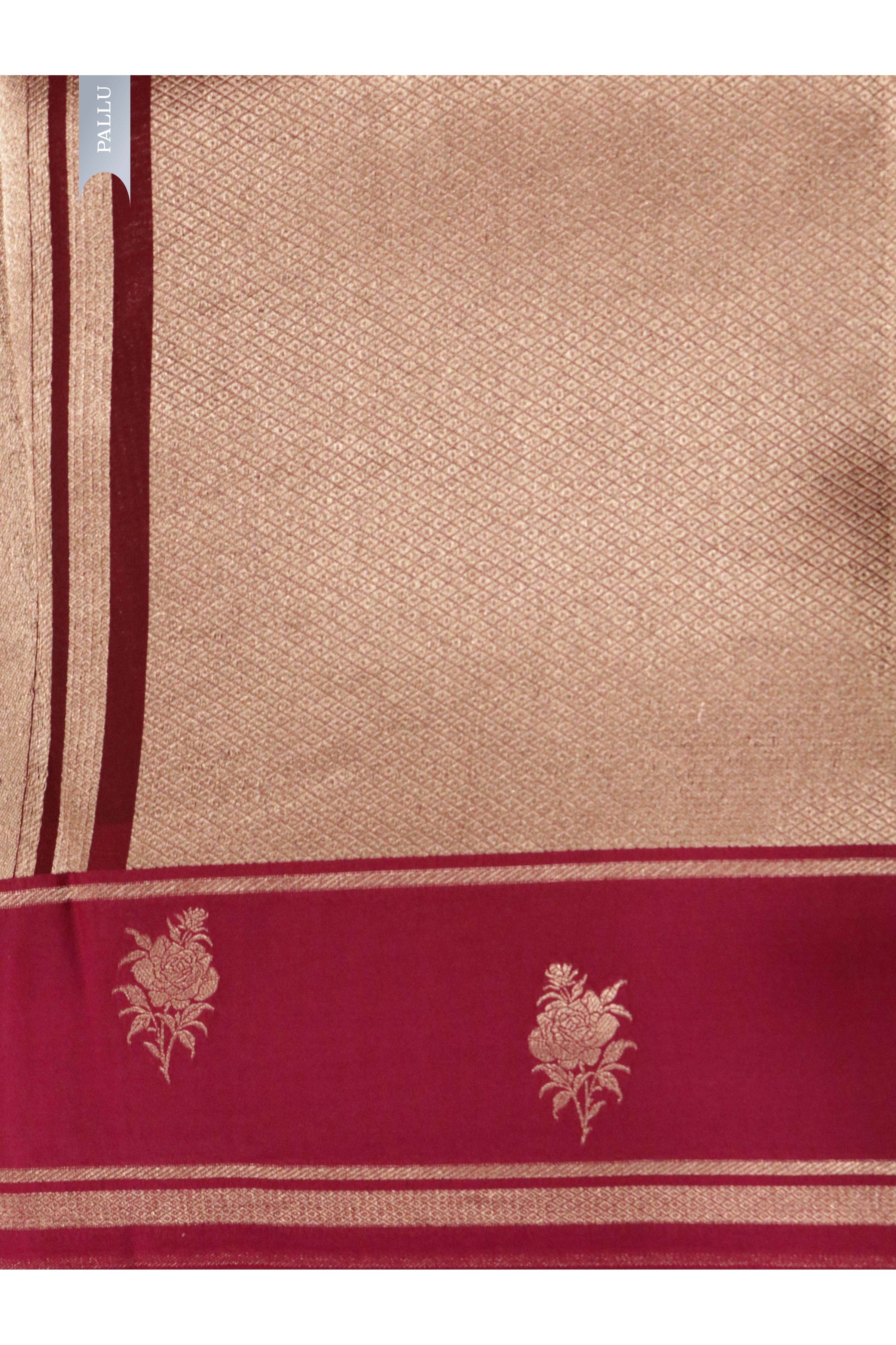 Magenta Pink Banarasi Tissue Silk Saree with Zari Weaving - Mokshaa