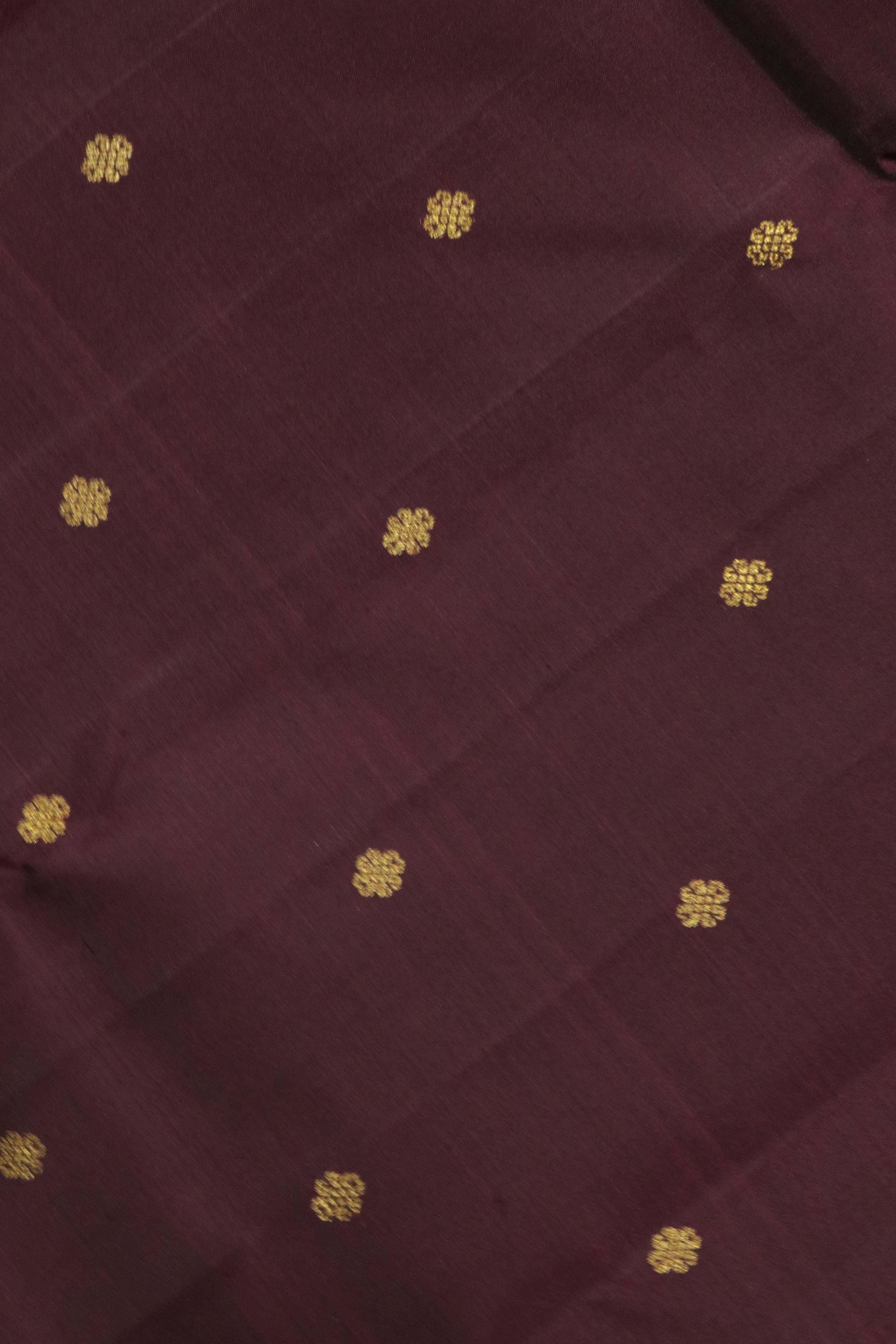 Chocolate Brown Kanchipuram Silk Saree with Motifs & Dancing Figurines and Contrast Zari Border - Mokshaa
