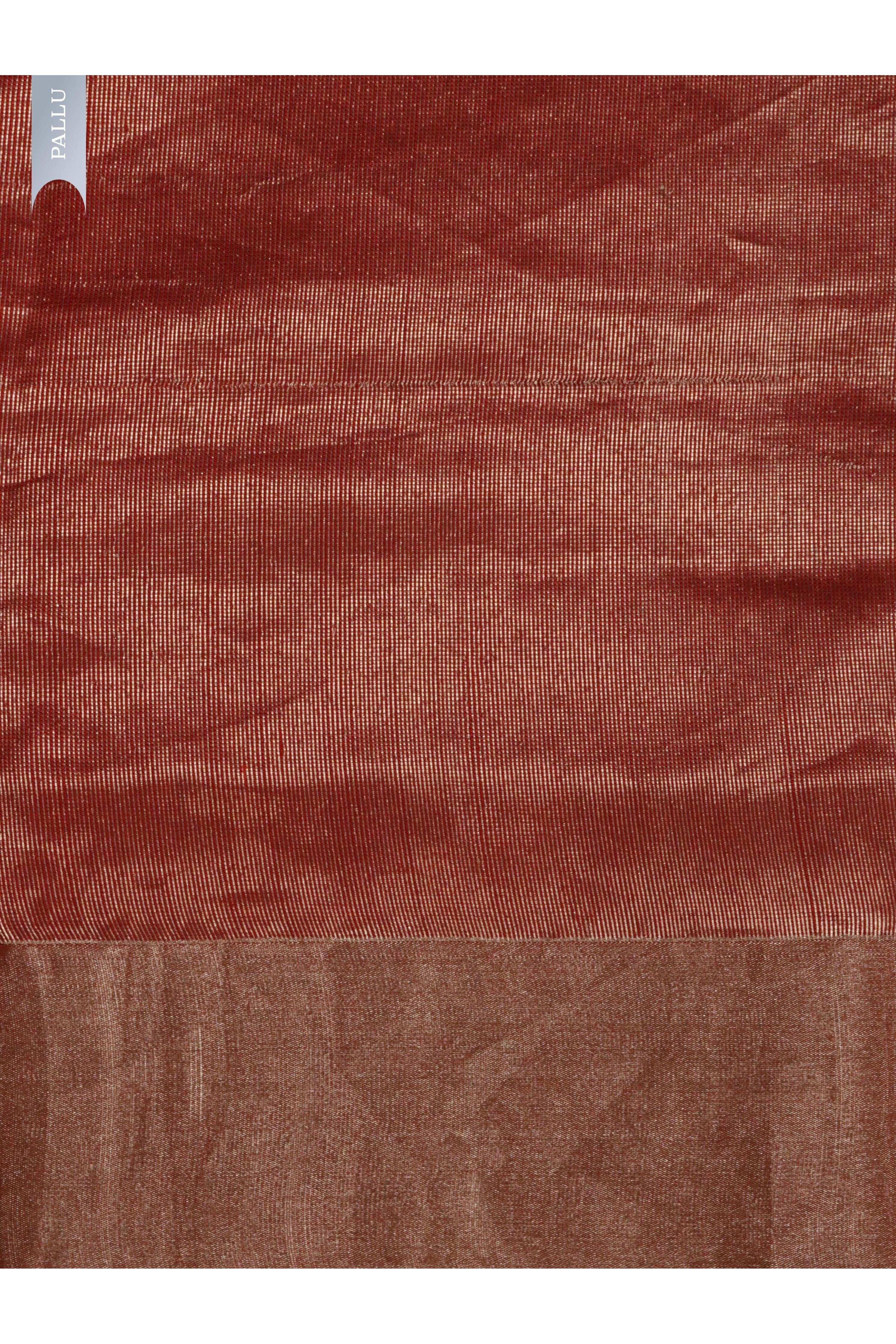 Orange Banarasi Chanderi Silk Saree with Silver & Thread Motifs - Mokshaa