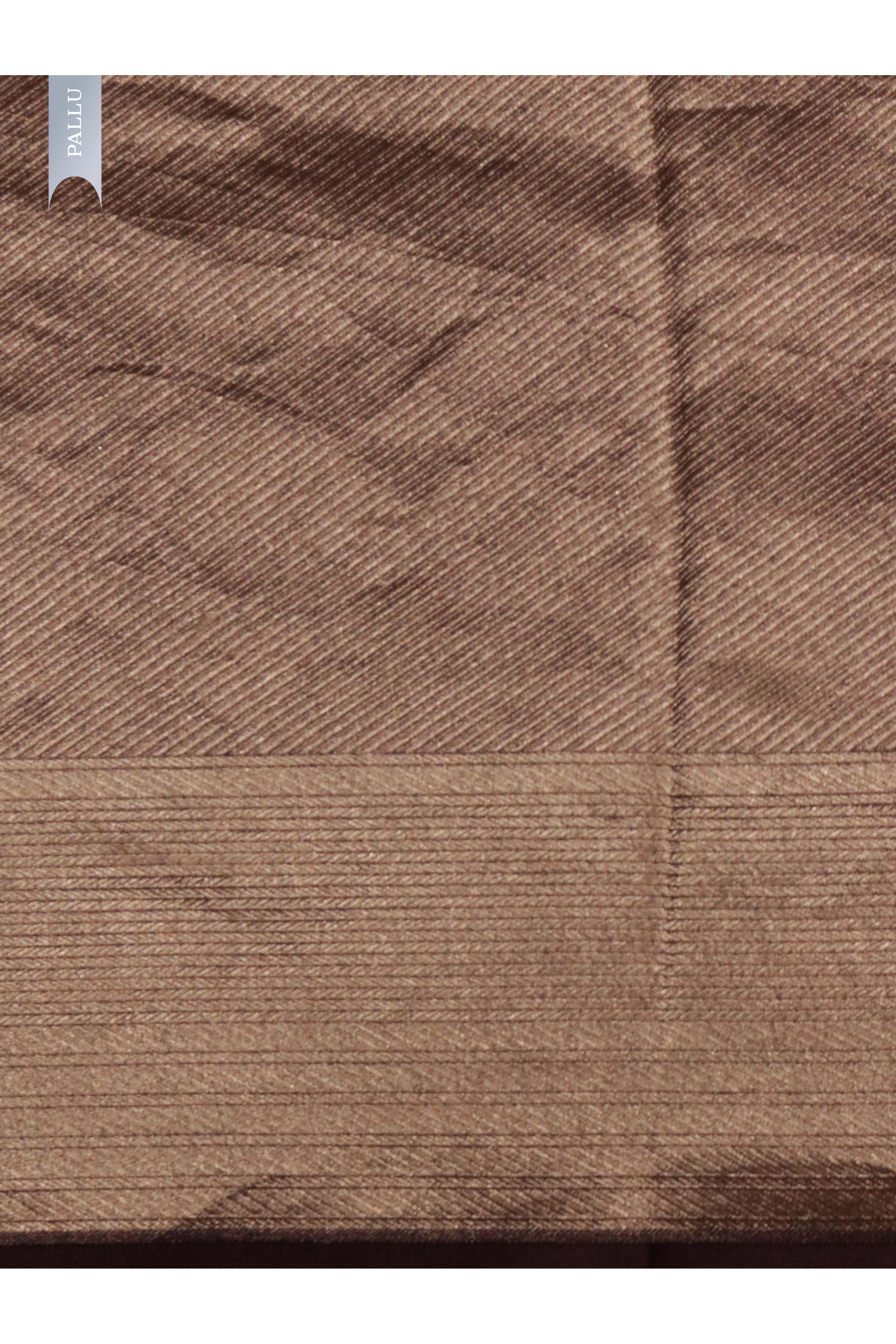 Wine Banarasi Kora Silk Saree with Self Zari Checks & Zari Border - Mokshaa