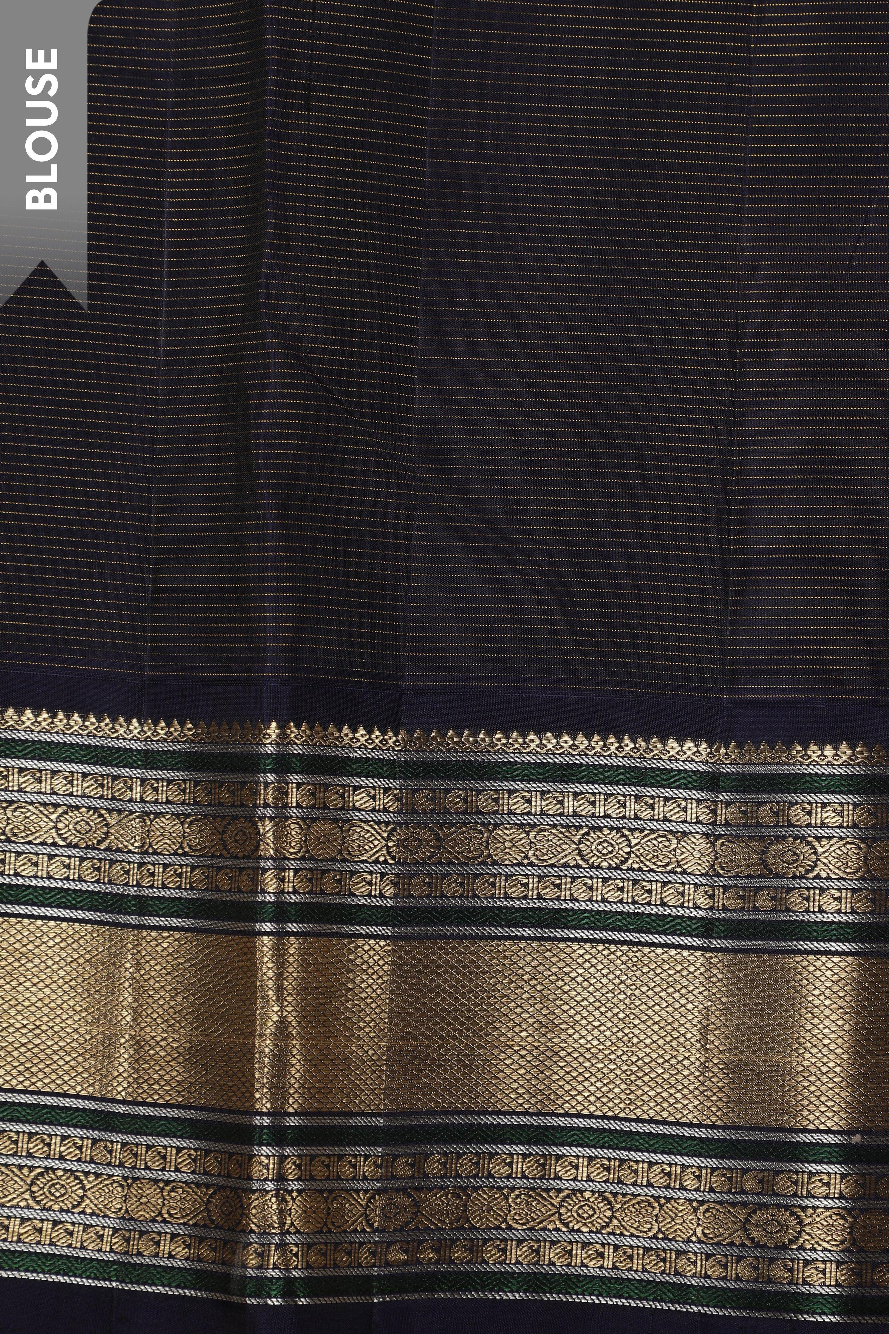 Light Pink Kanchipuram Silk Saree with Zari Motifs and Traditional Border - Mokshaa