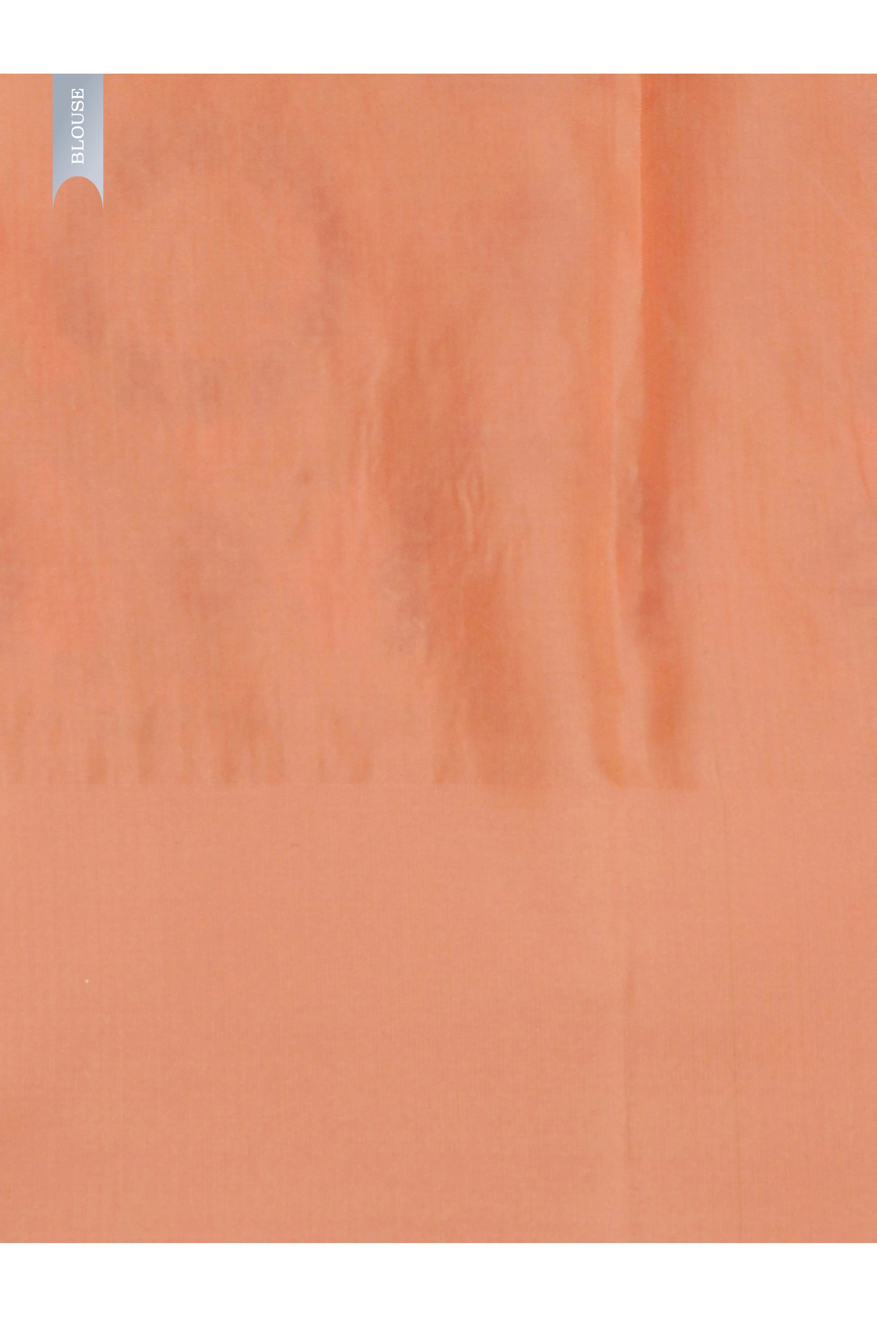 Peach Banarasi Silk Saree with All-Over Zari & Thread Weaving - Mokshaa
