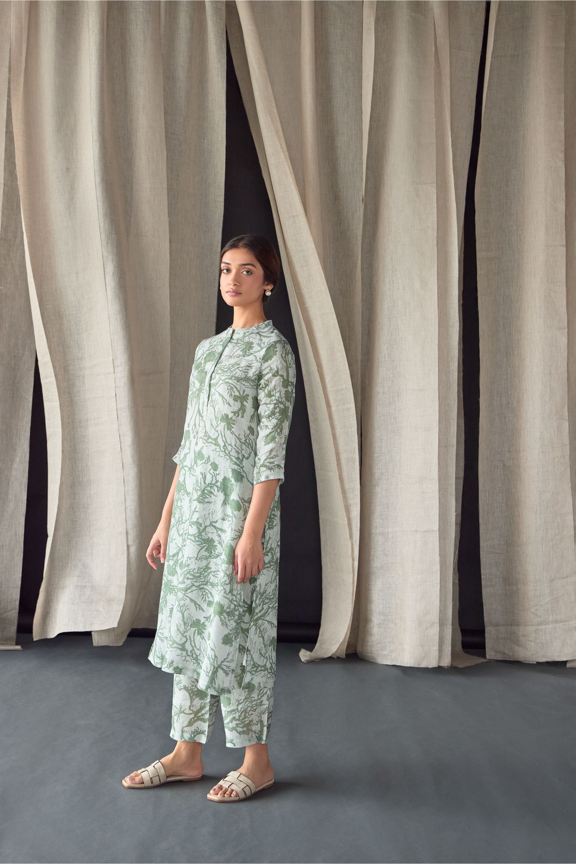Forest Lullaby Pure Hemp Kurta Set - Mokshaa