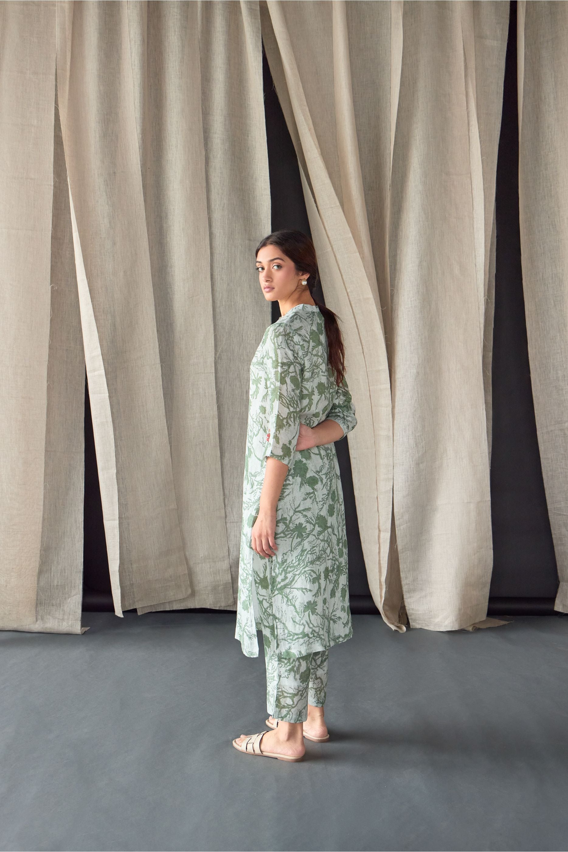 Forest Lullaby Pure Hemp Kurta Set - Mokshaa
