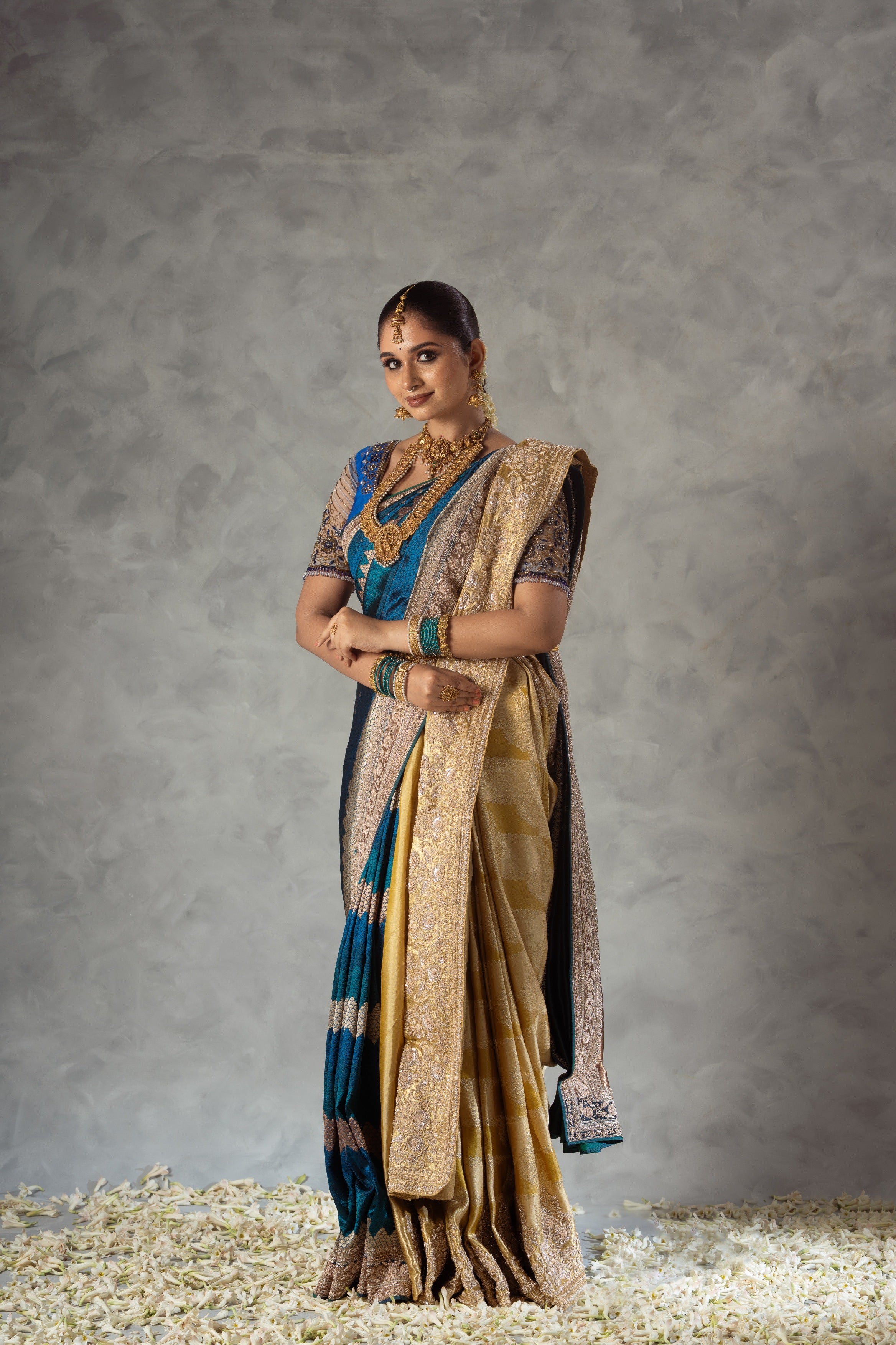 Peacock Blue Banarasi Pure Silk Saree