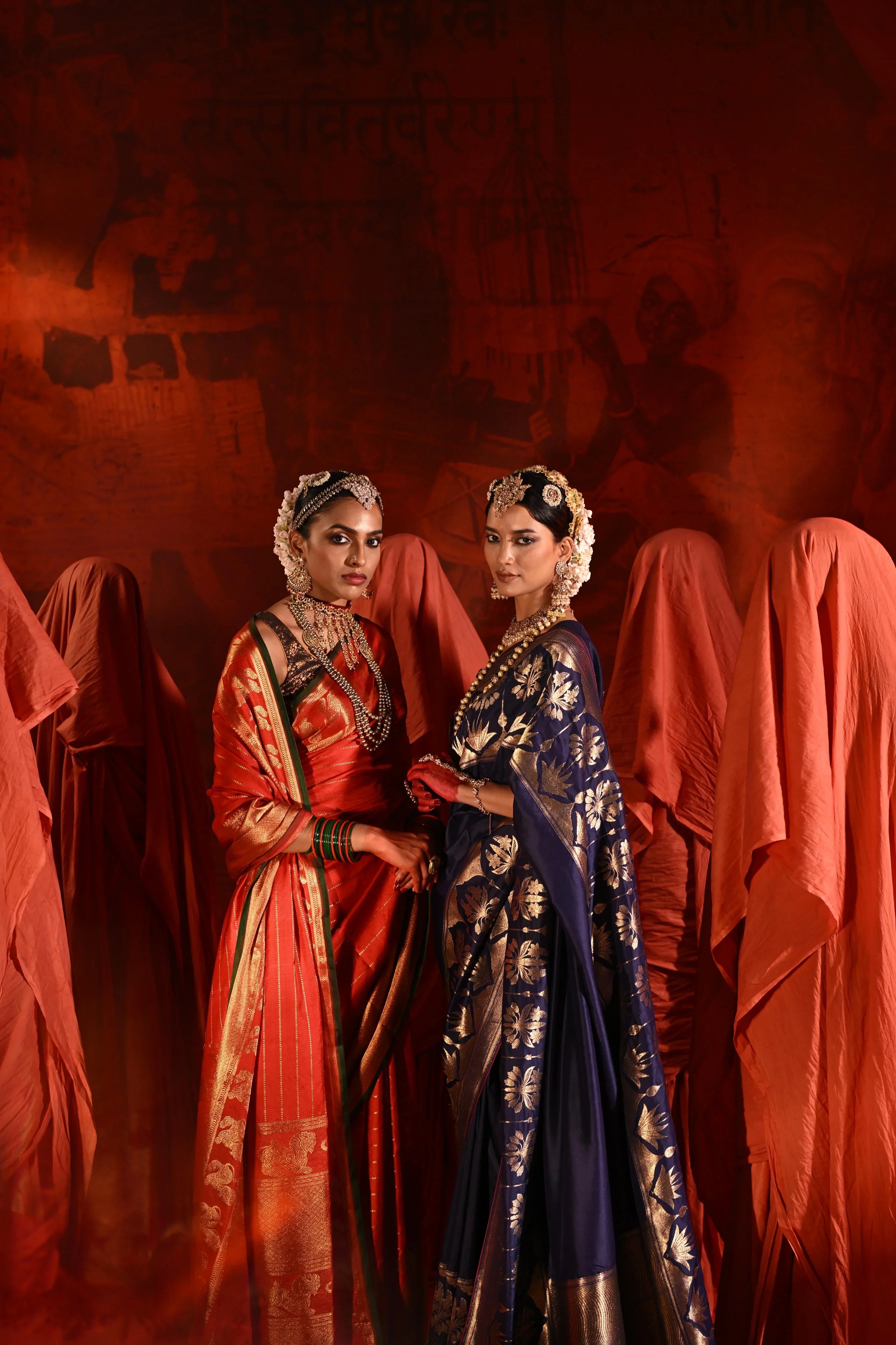 Midnight Blue Silk Saree with Golden Zari Weaving Border - Mokshaa