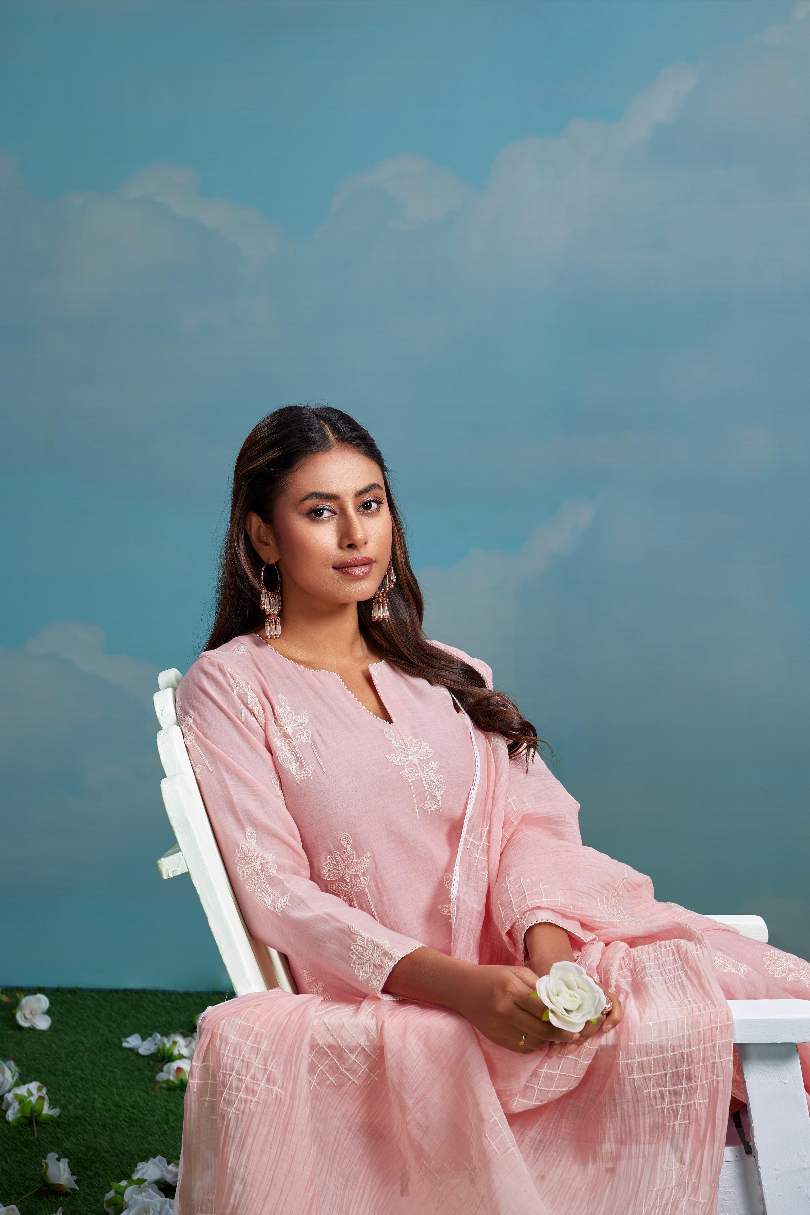 Blush Pink Embroidered Salwar Set