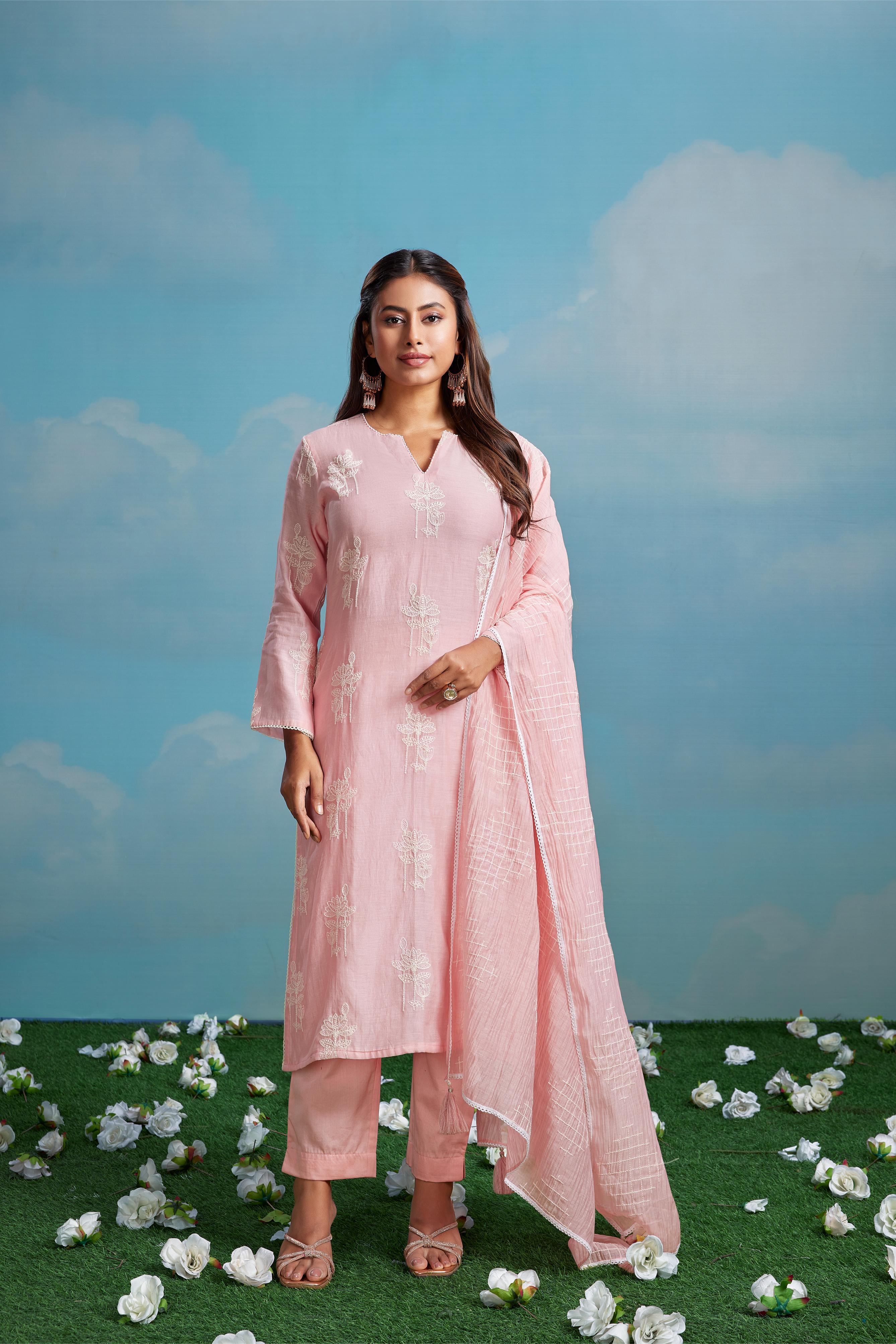 Blush Pink Embroidered Salwar Set
