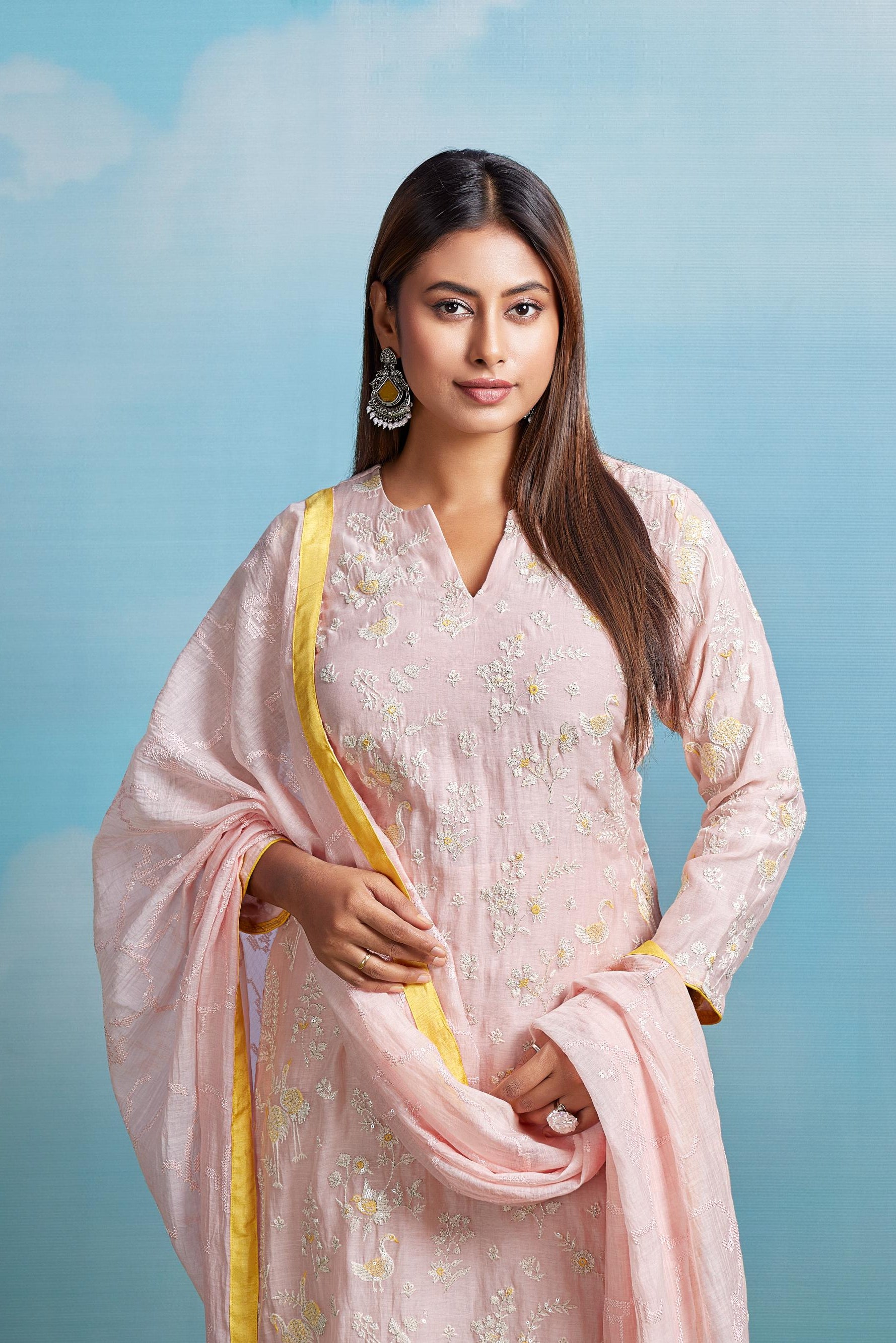Blush Pink Embroidered Salwar Set