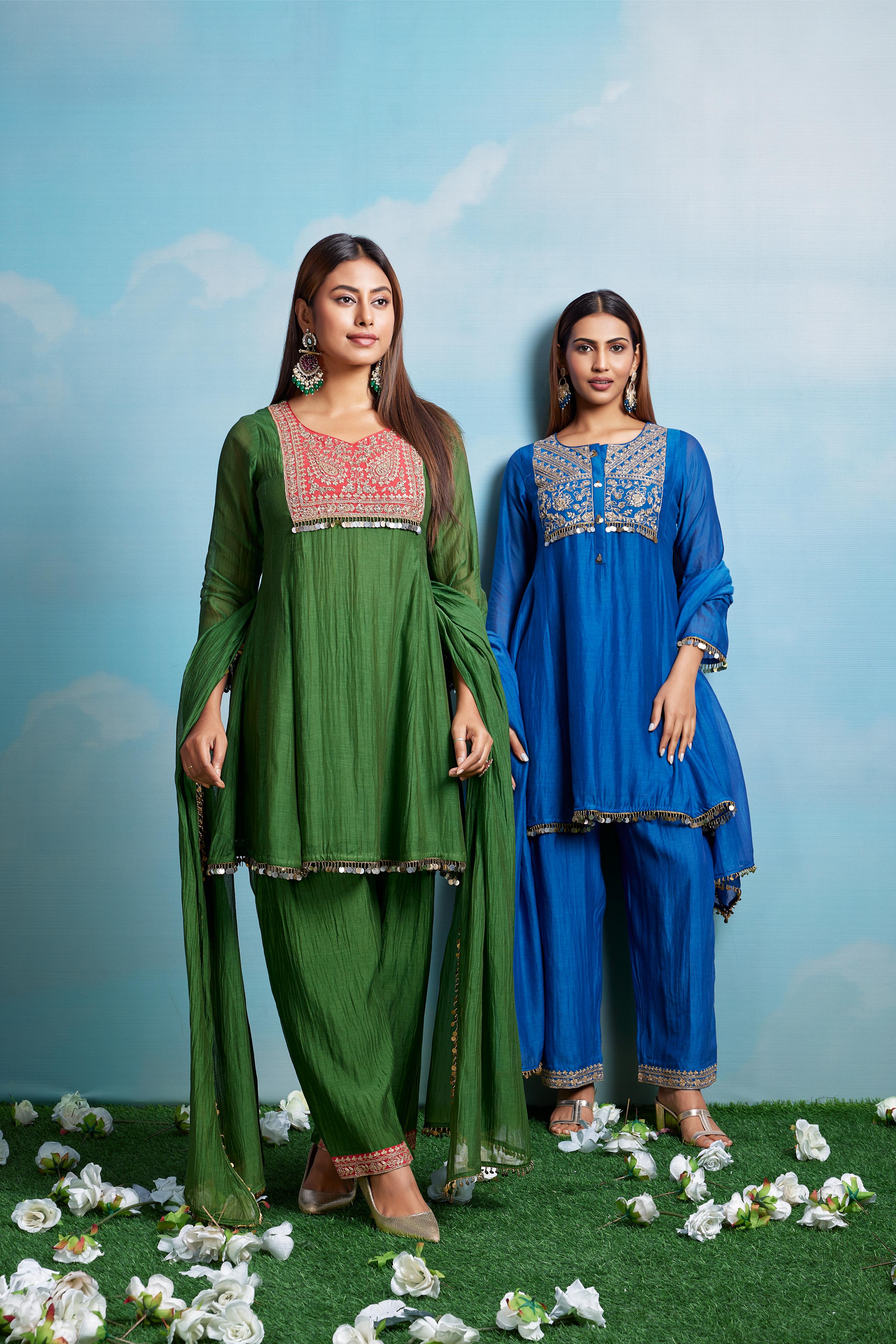 Emerald Green Mul Salwar Set