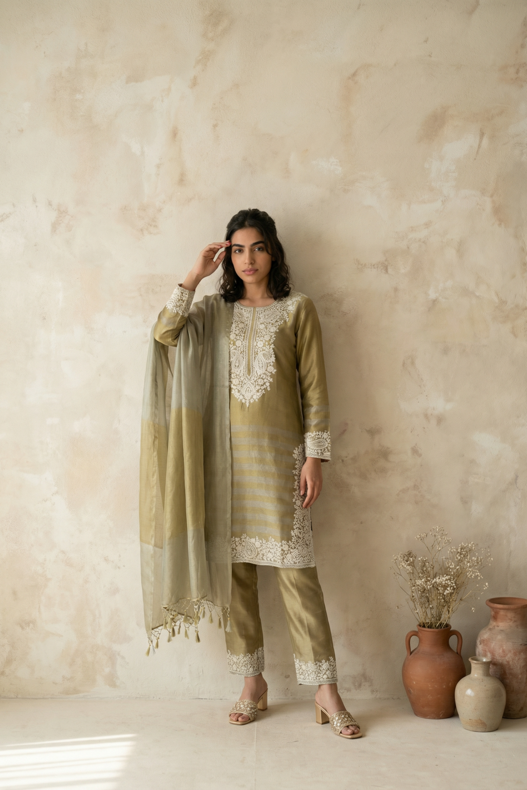Green Tissue Salwar Set