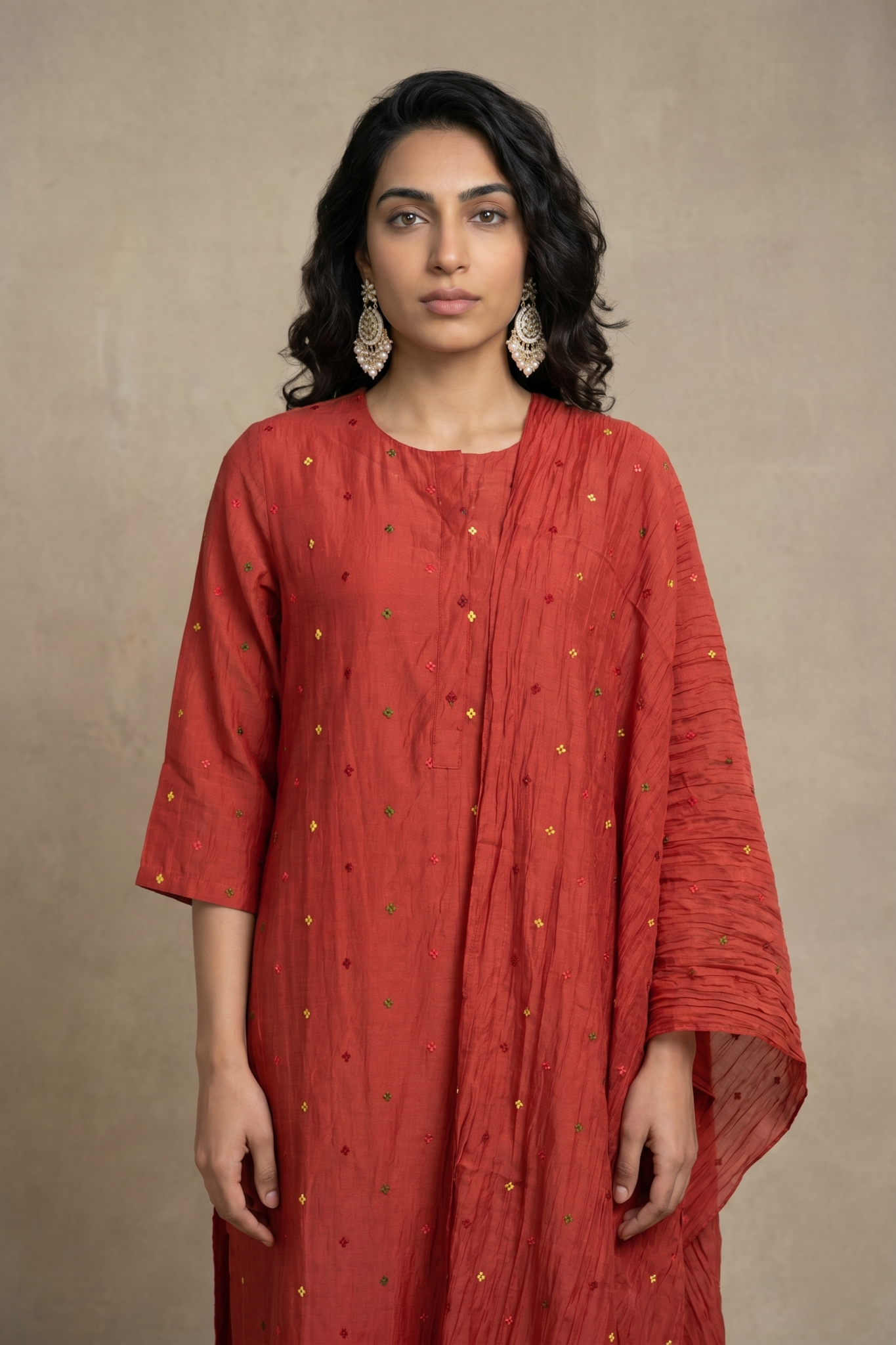 Rust Cotton Salwar Set
