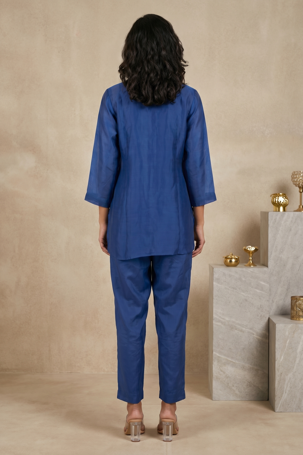 Royal Blue Organza Co-Ord Set