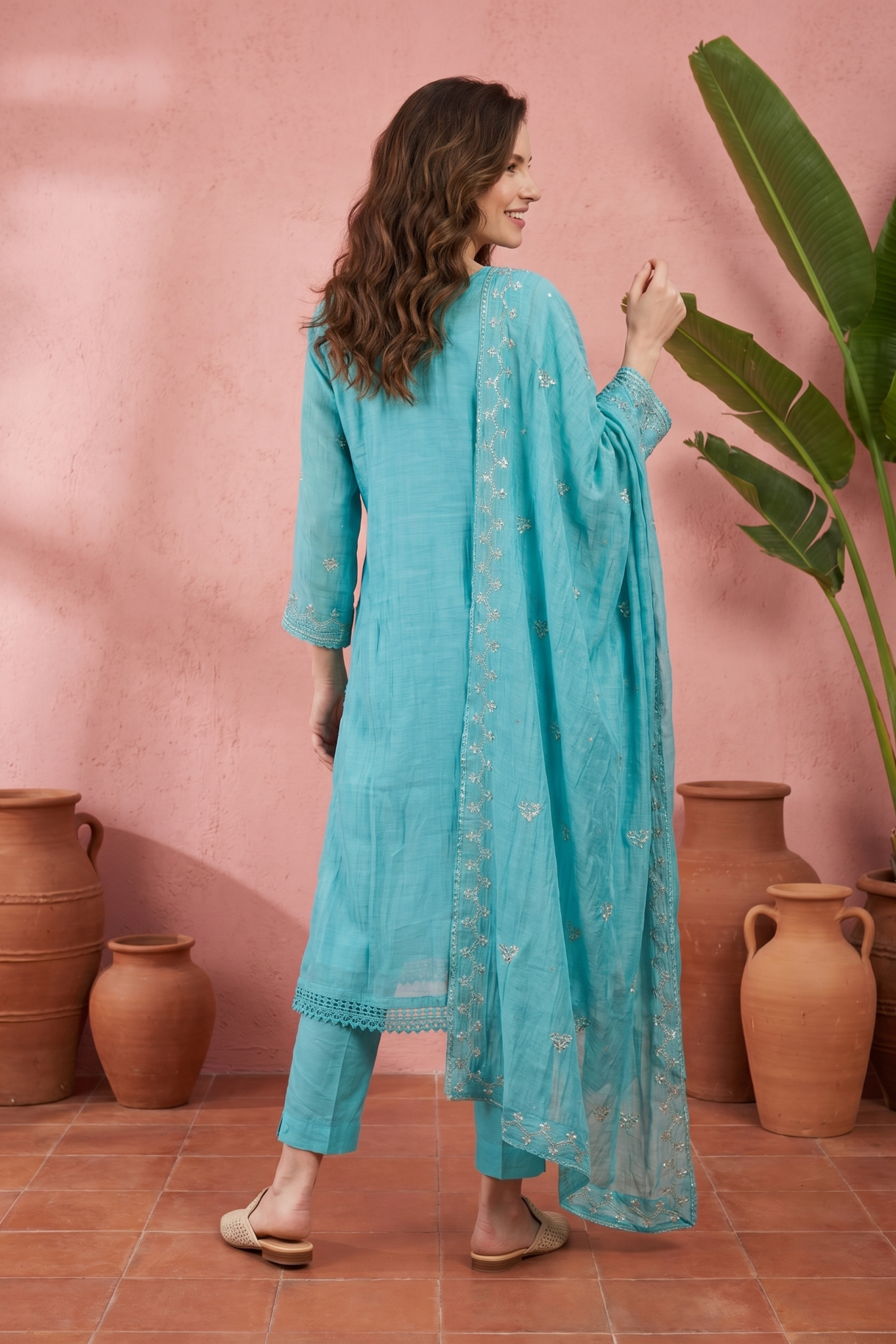 Aqua Blue Salwar Set