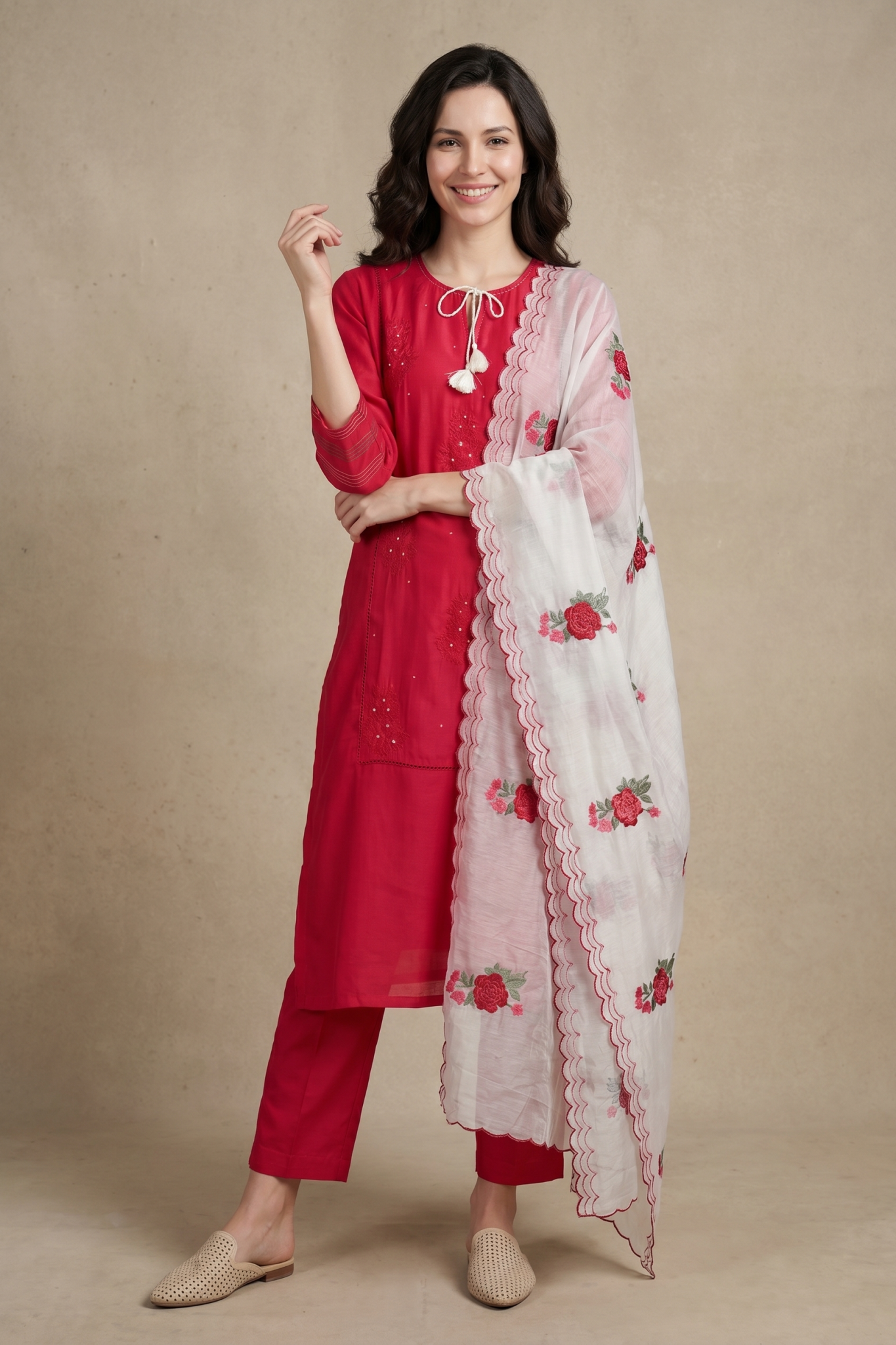 Fuchsia Pink Embroidered Salwar Set