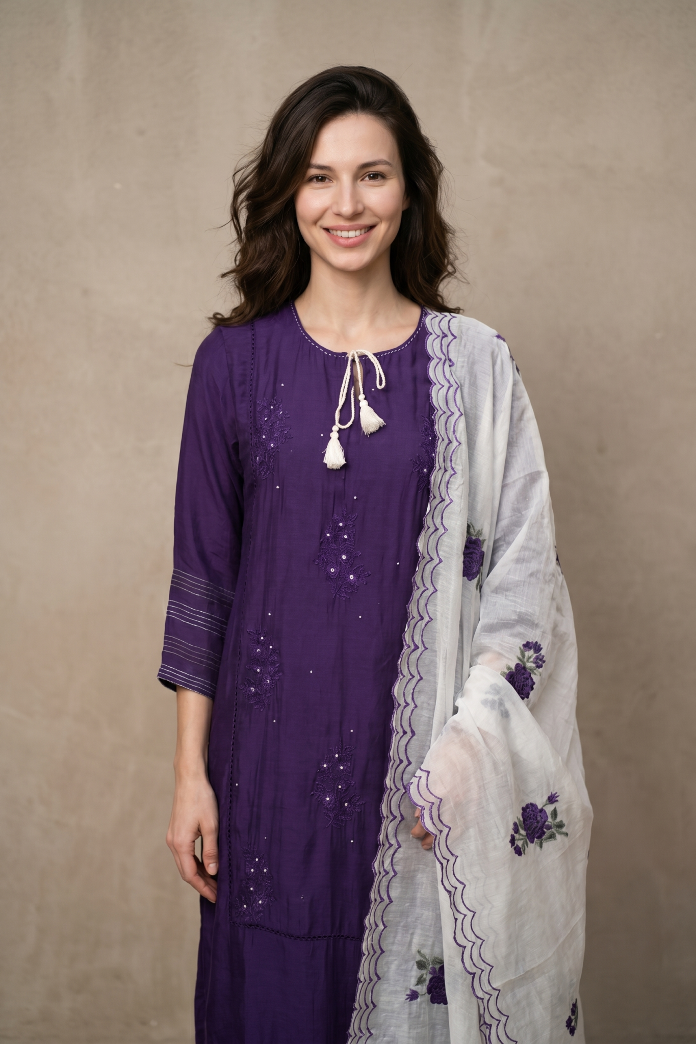 Navy Blue Cotton Salwar Set