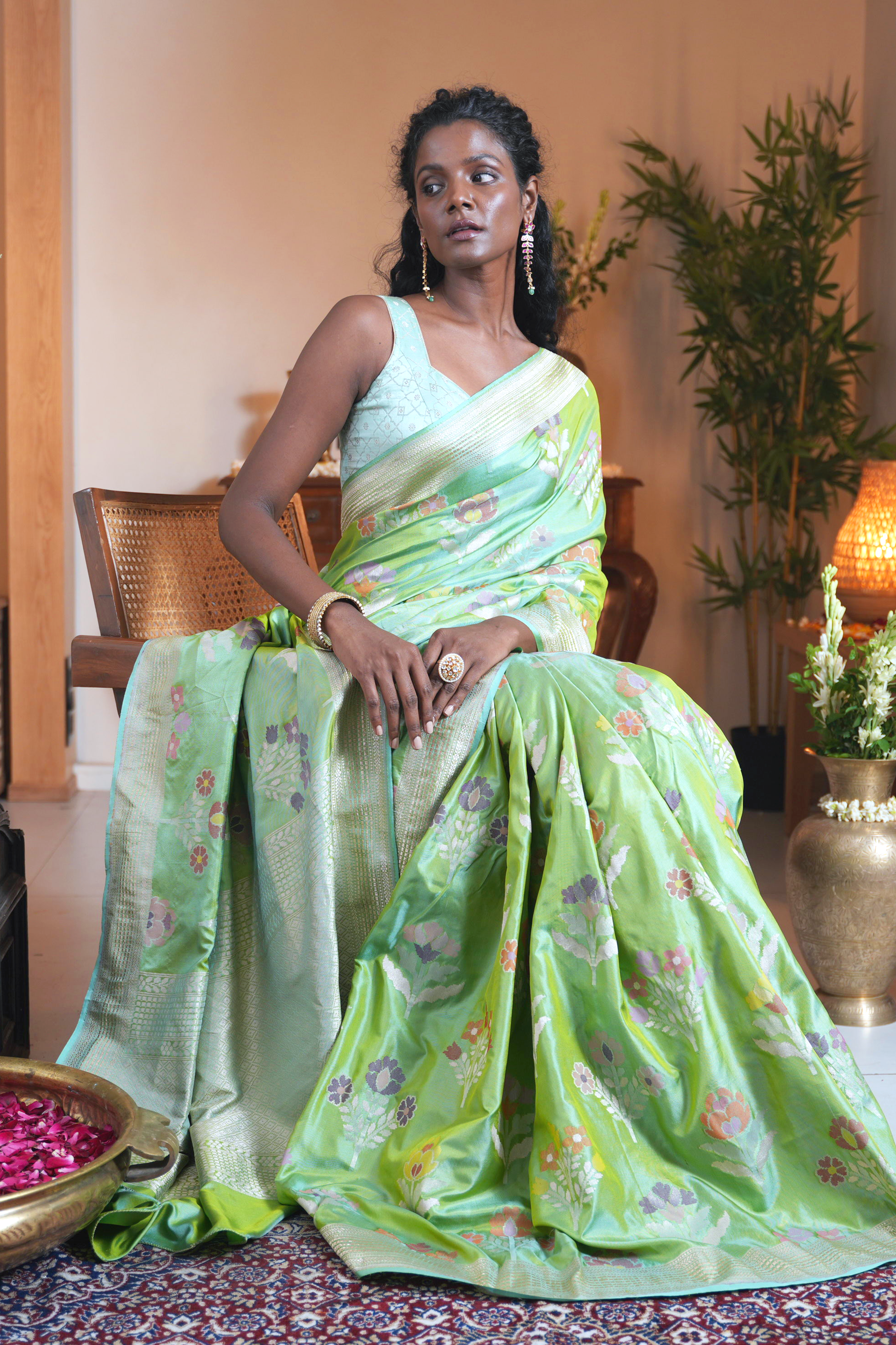 Green Banarasi Silk Saree