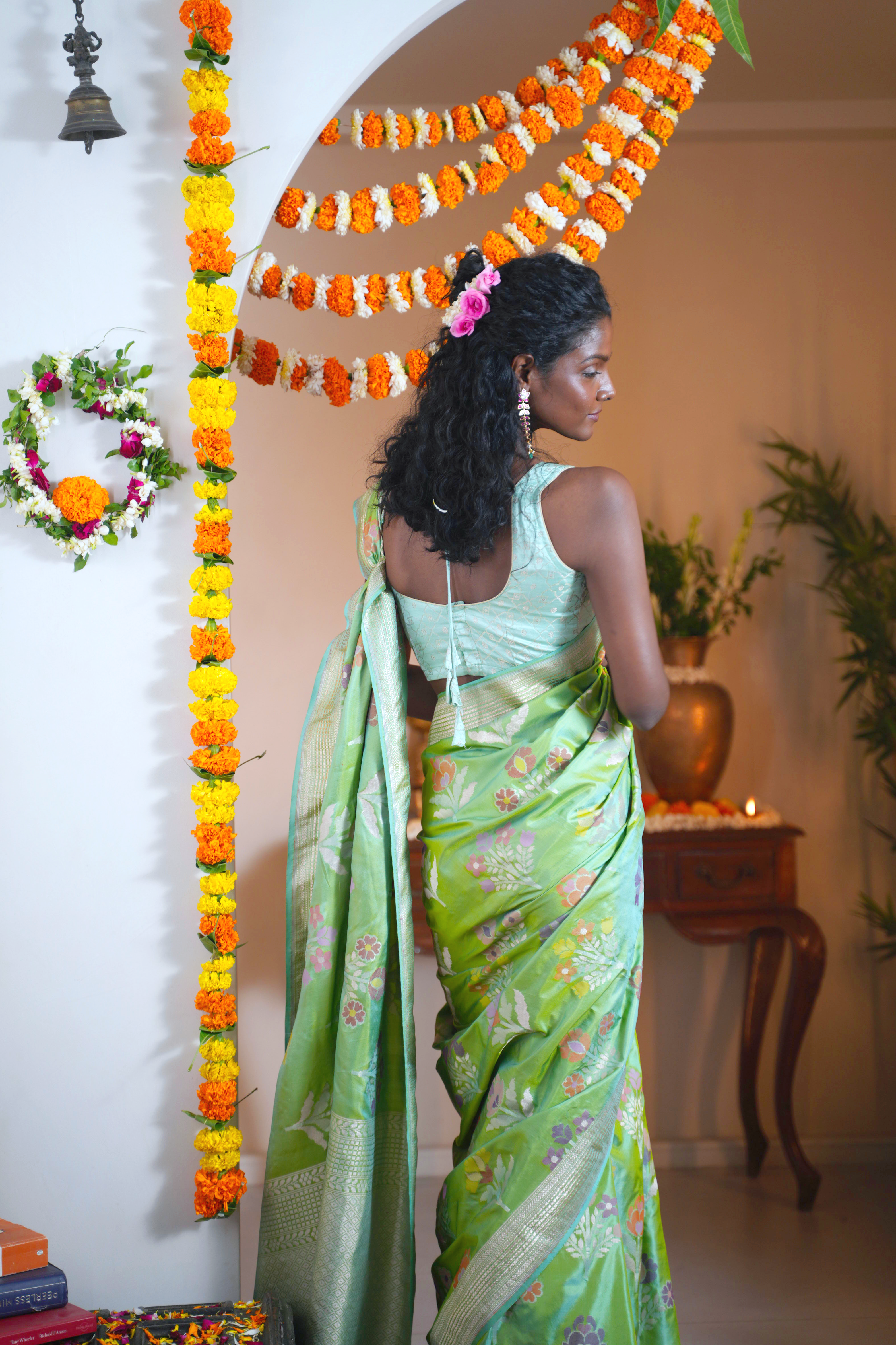 Green Banarasi Silk Saree