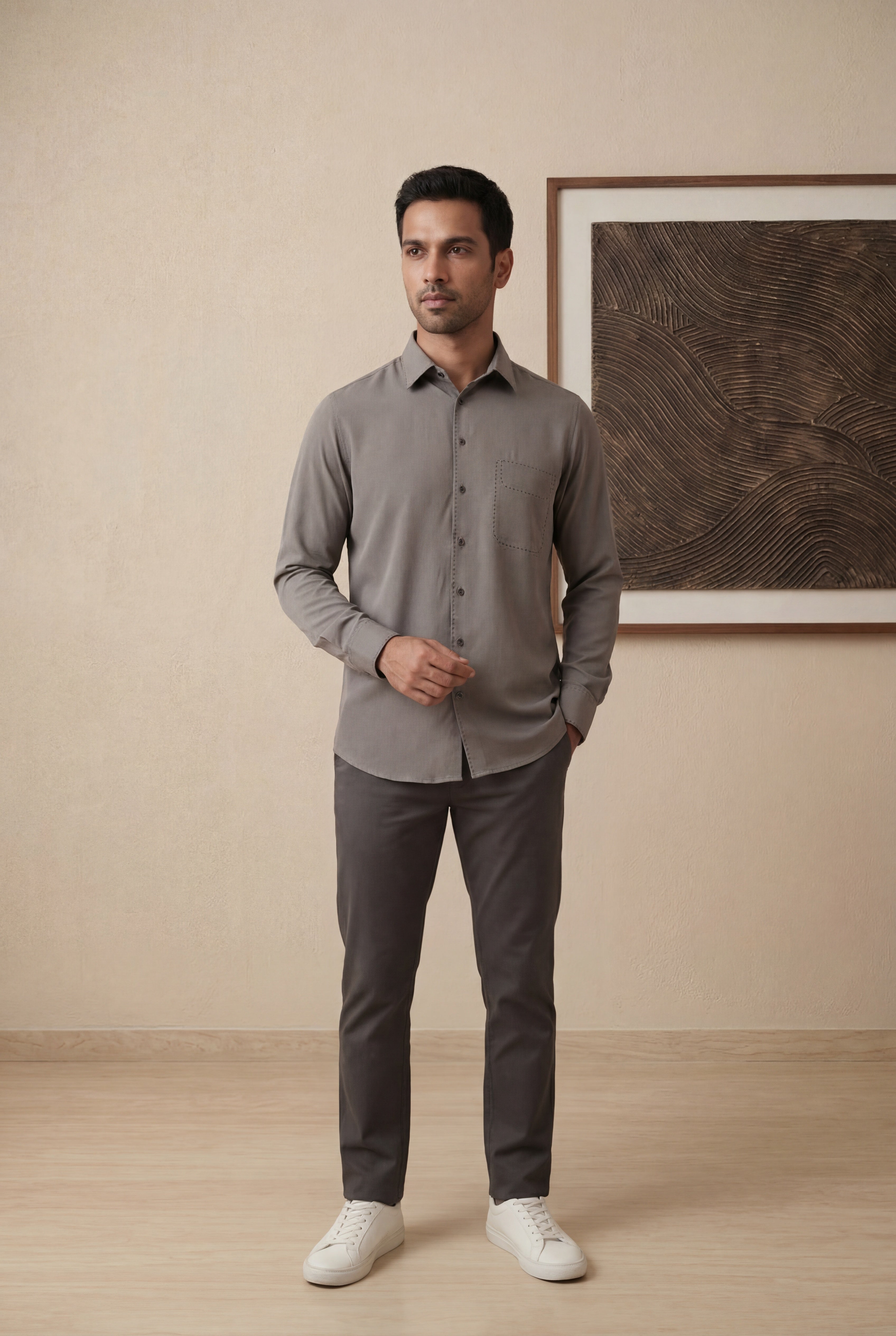 Dark Grey Bomario Full Sleeve Shirt