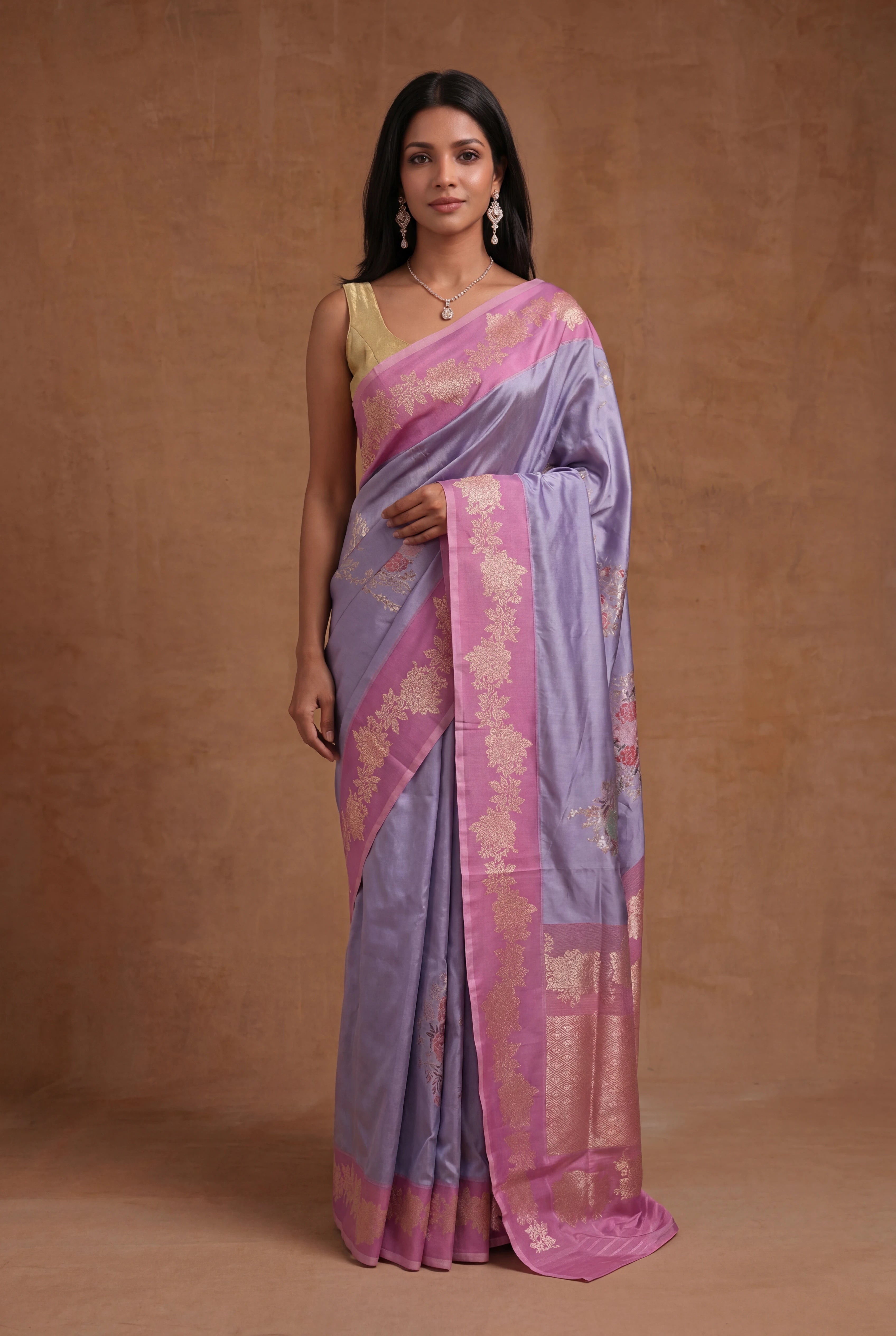 Light Lavender Banarasi Silk Saree
