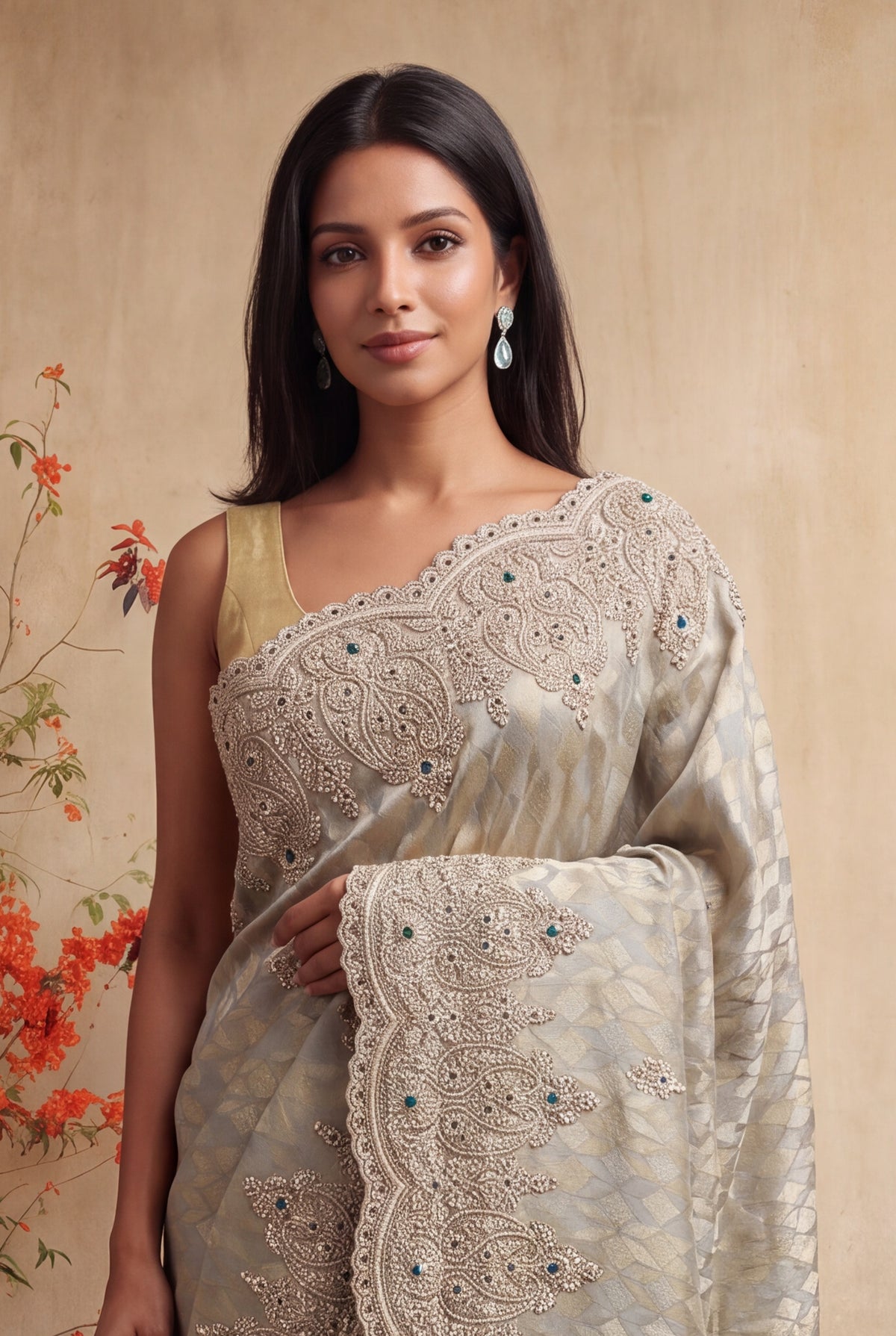 Pista Green Zari Weave Fancy Saree - Mokshaa