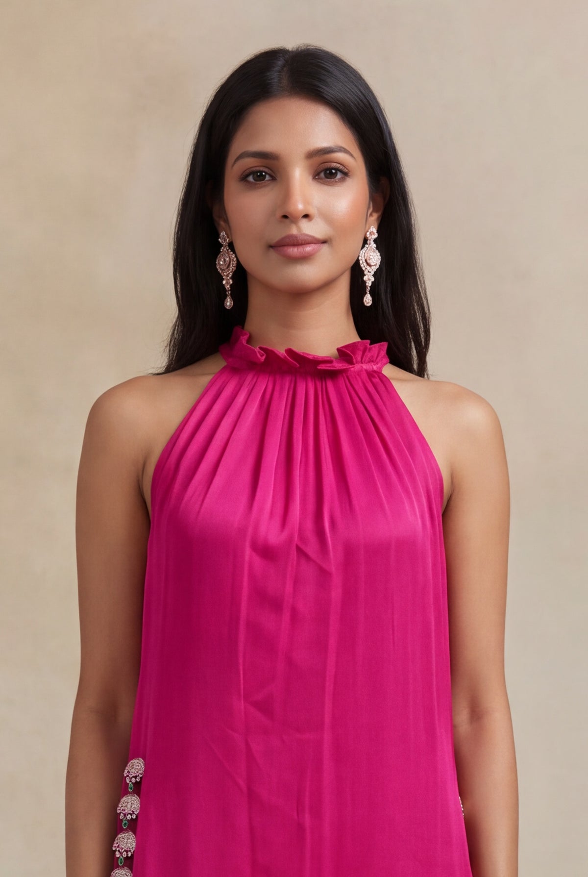 Pink Satin Indo-Western - Mokshaa