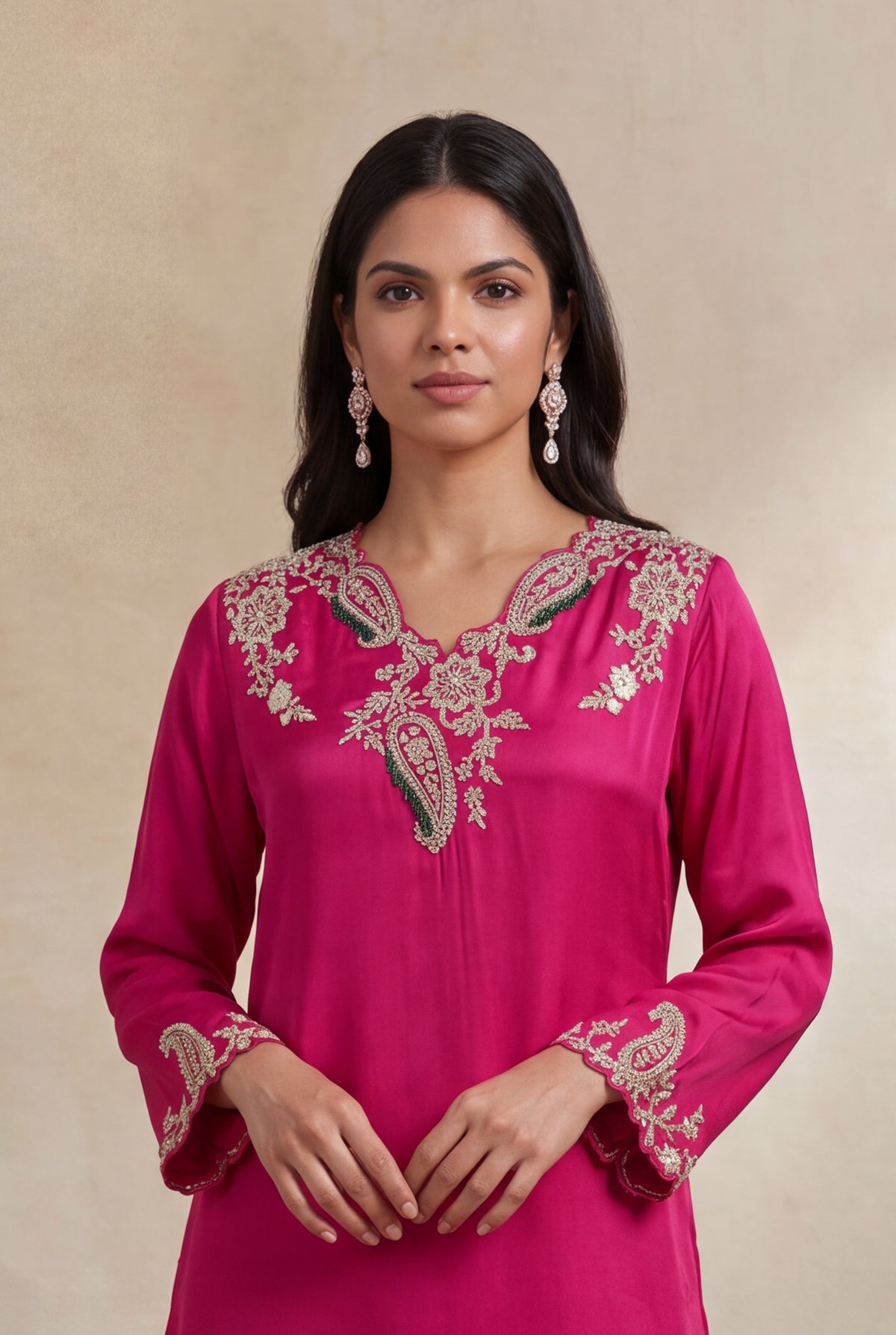 Rani Pink Indo-Western Set - Mokshaa