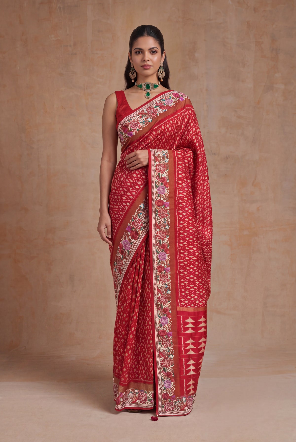 Red Patola Silk Saree - Mokshaa