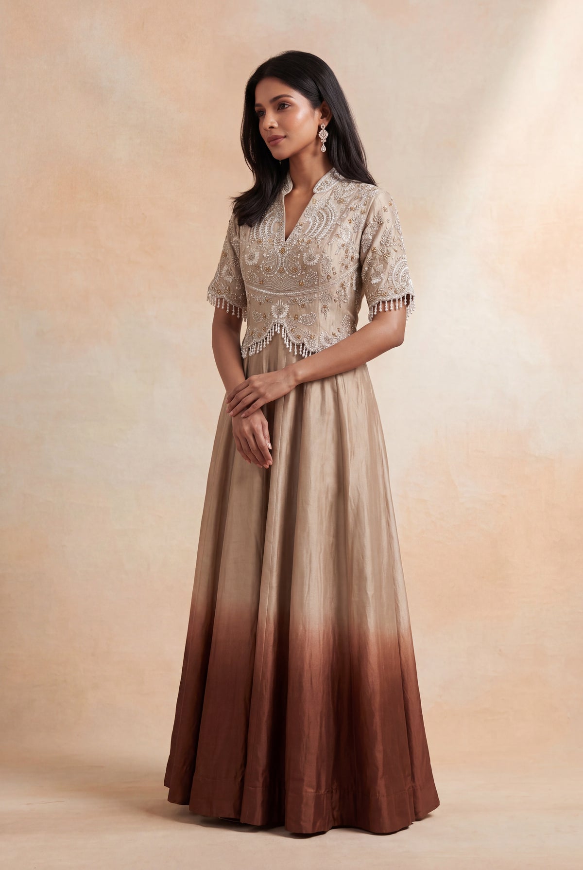 Ombre Silk Gown - Mokshaa