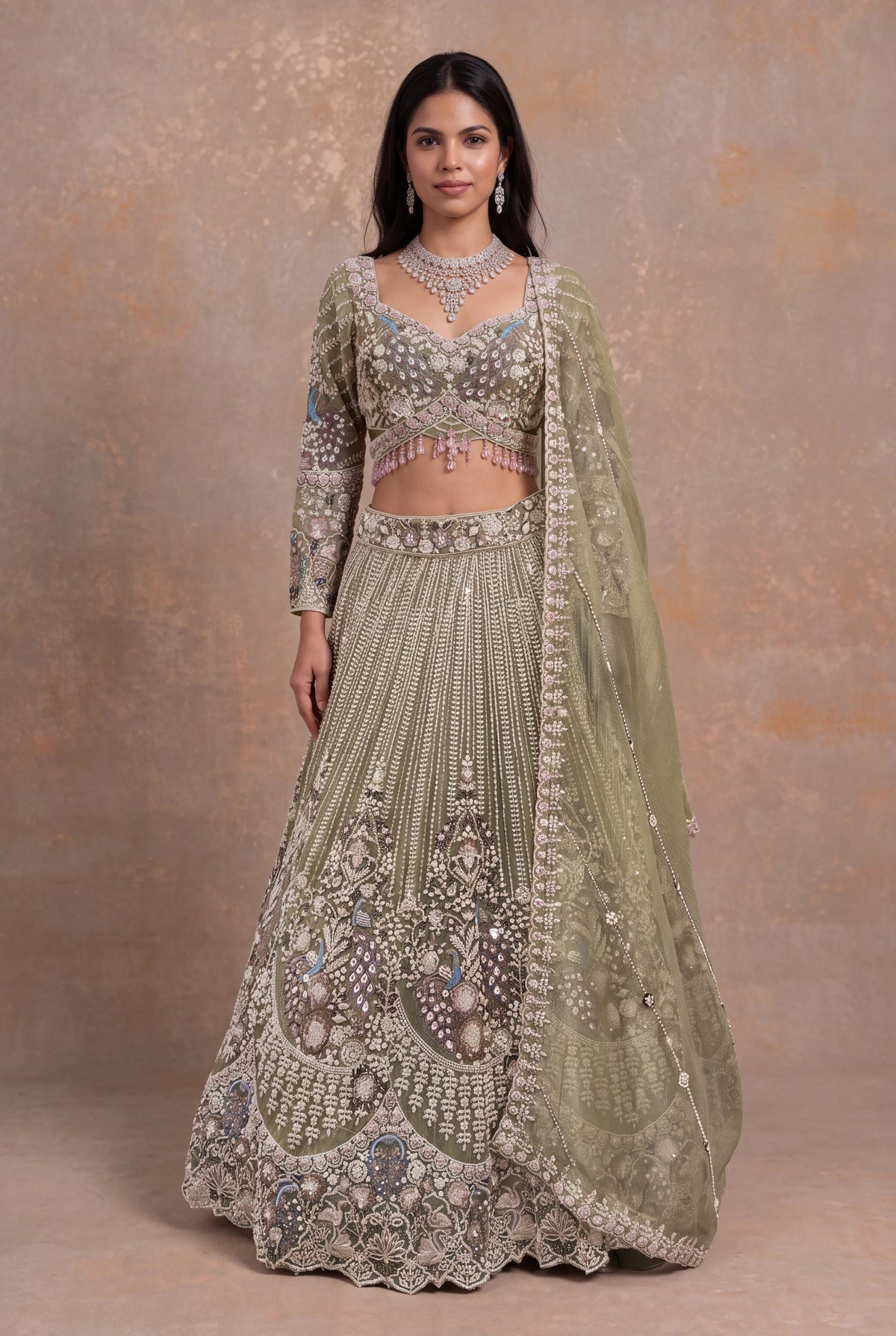 Sage Green Shimmer Tissue - Mokshaa