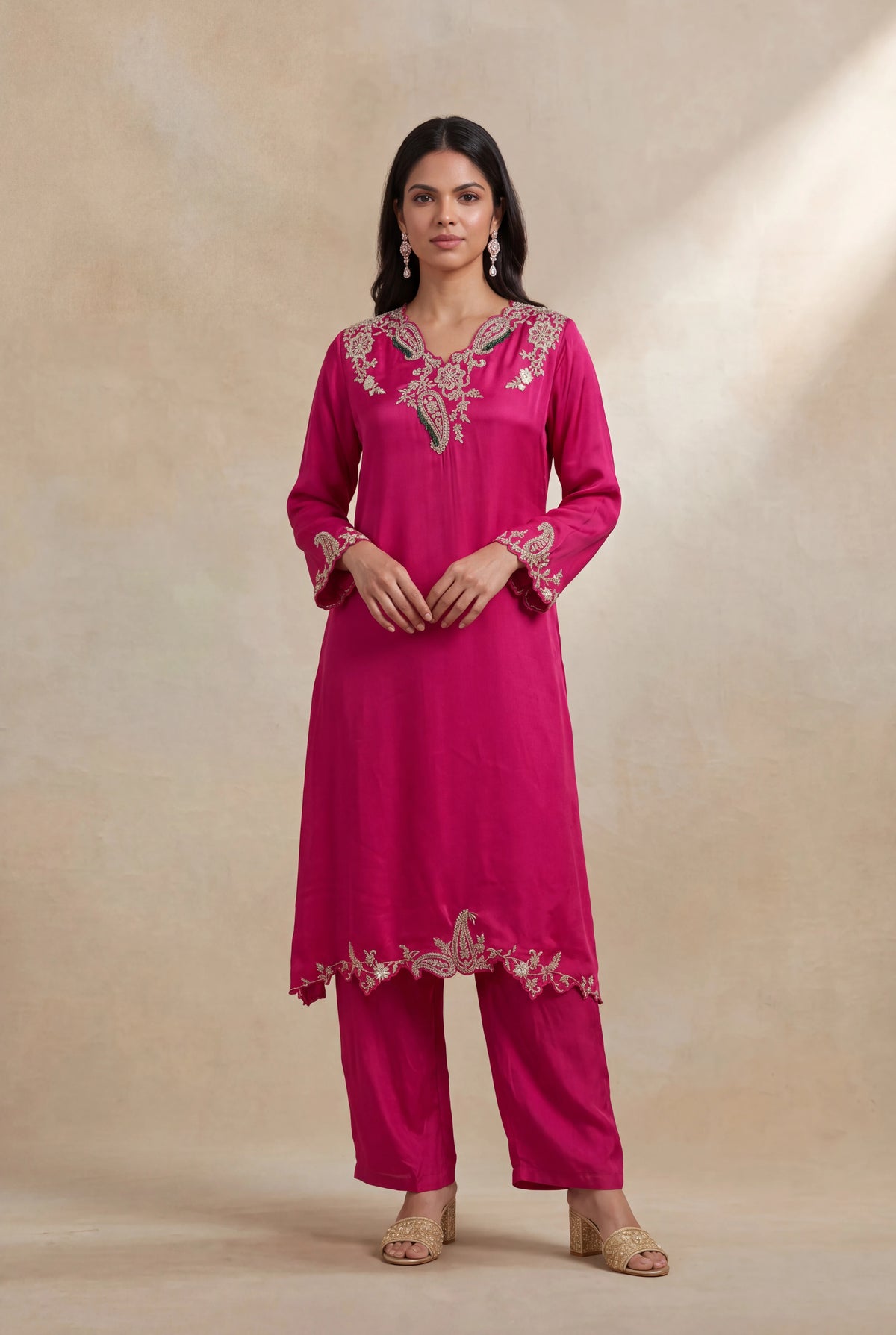 Rani Pink Indo-Western Set - Mokshaa