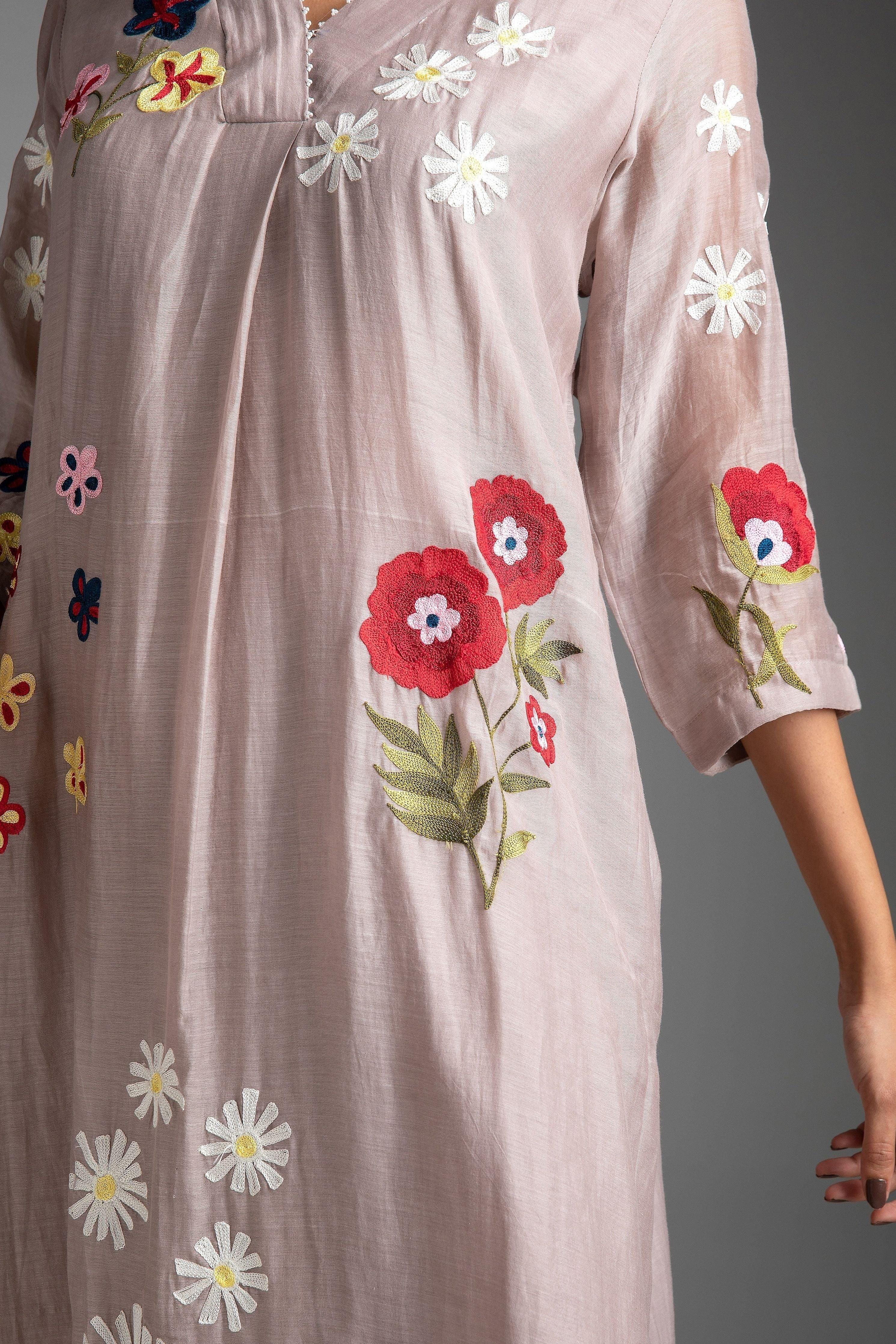 Pale Grey Kurta Set - Mokshaa
