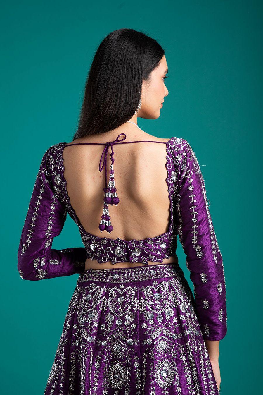 Deep Purple Lehenga Set - Mokshaa