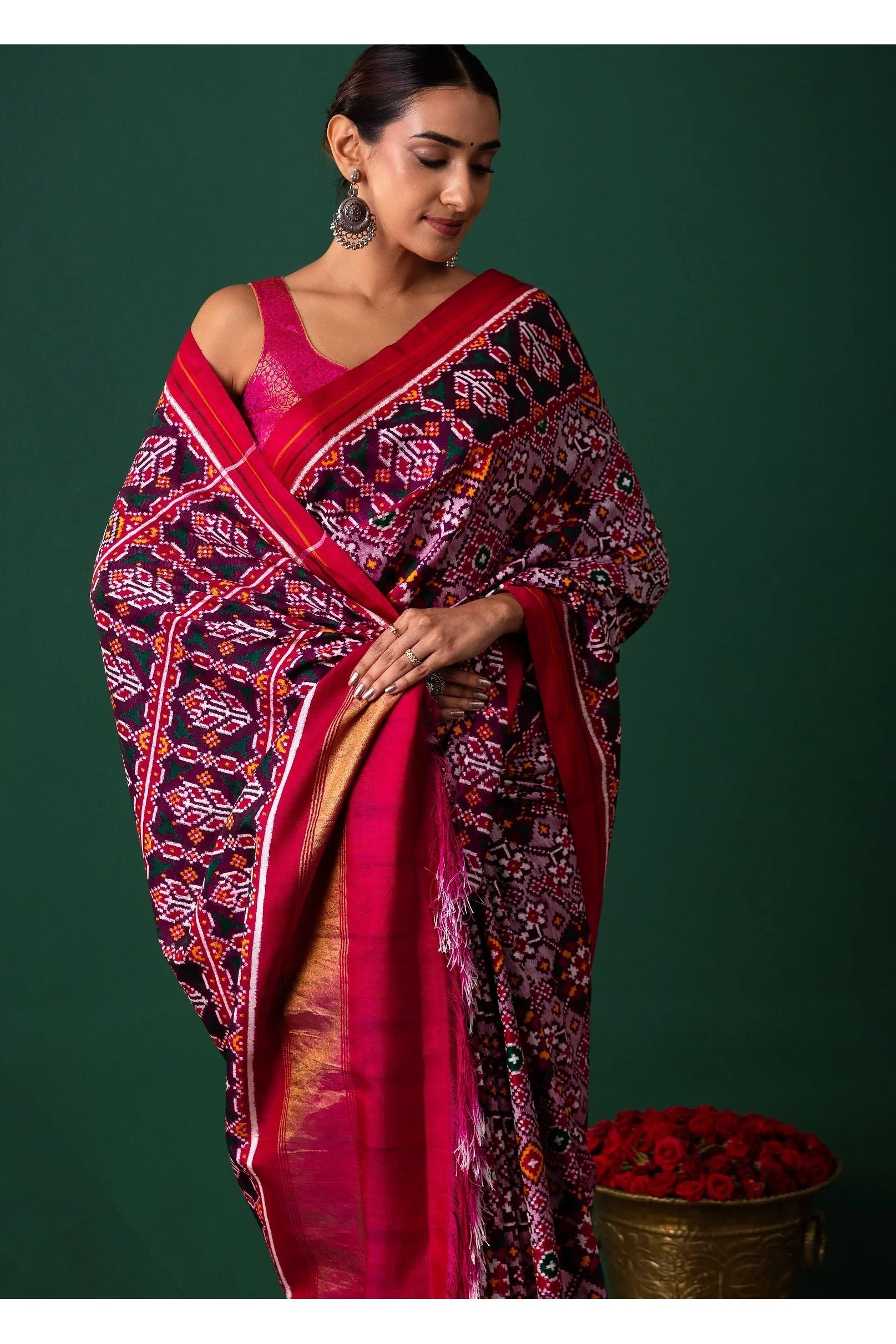 Light Purple Patan Pattola Saree All Over Motifs - Mokshaa