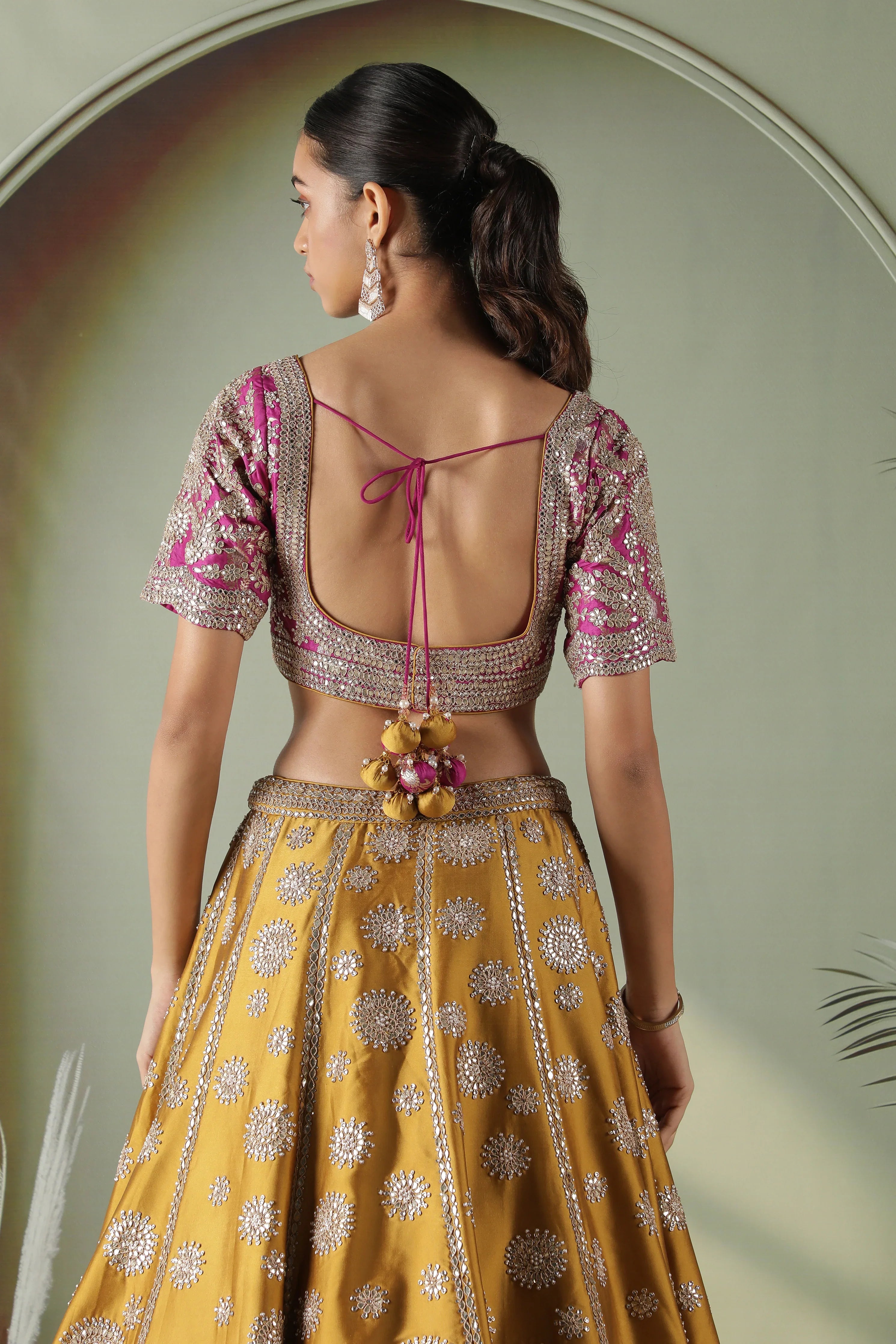 Mustard Silk Lehenga Set - Mokshaa