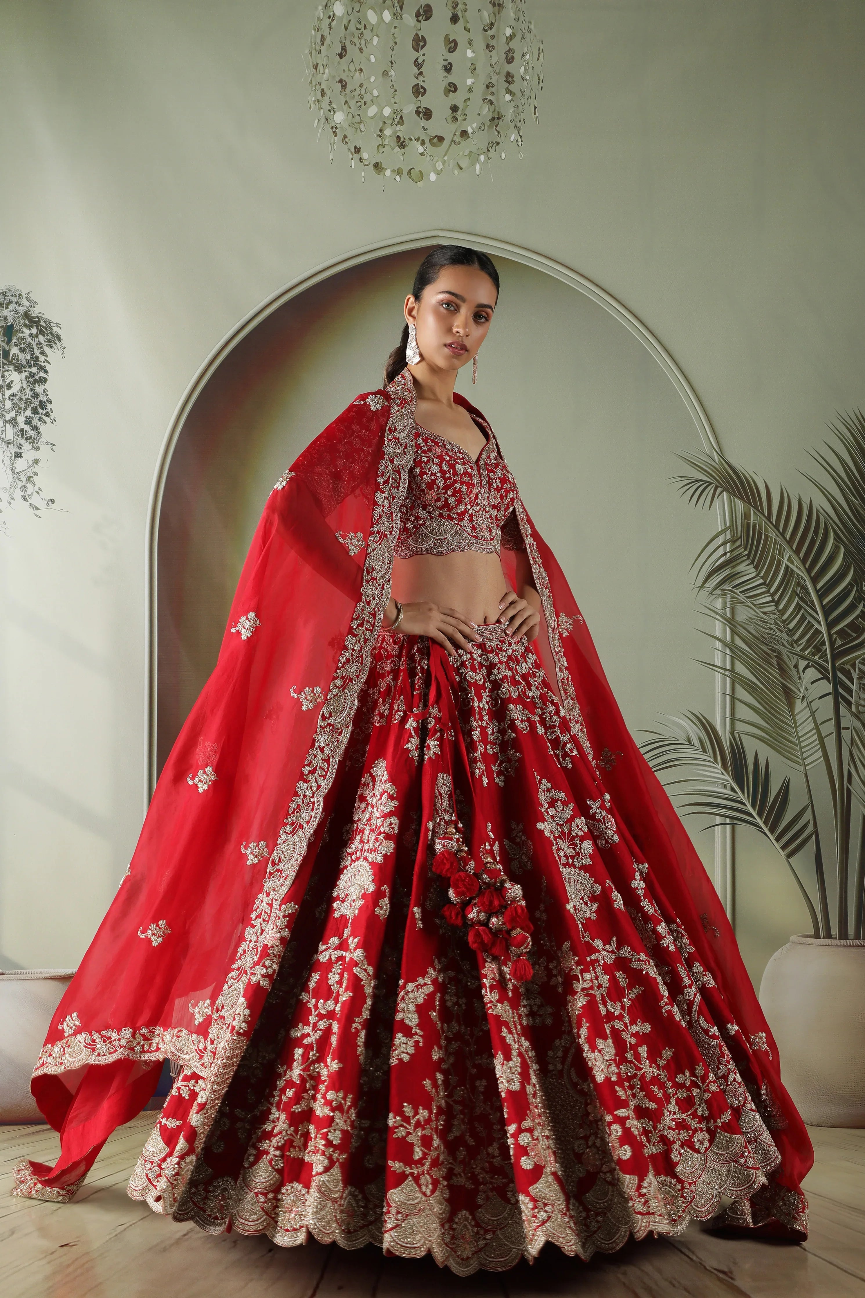 Plum Raw Silk Bridal Lehenga Set - Mokshaa