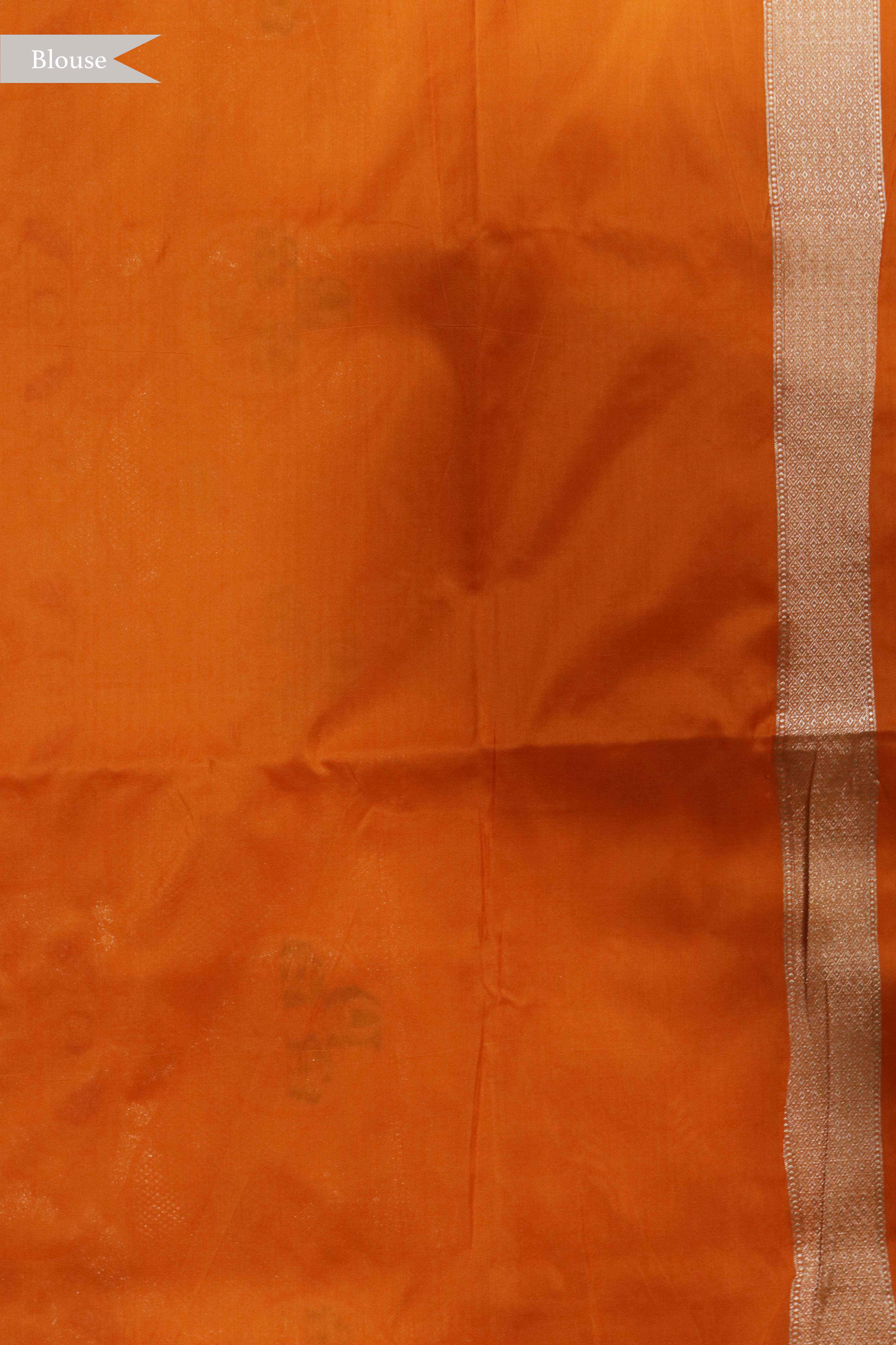 Orange Banarasi Silk Saree