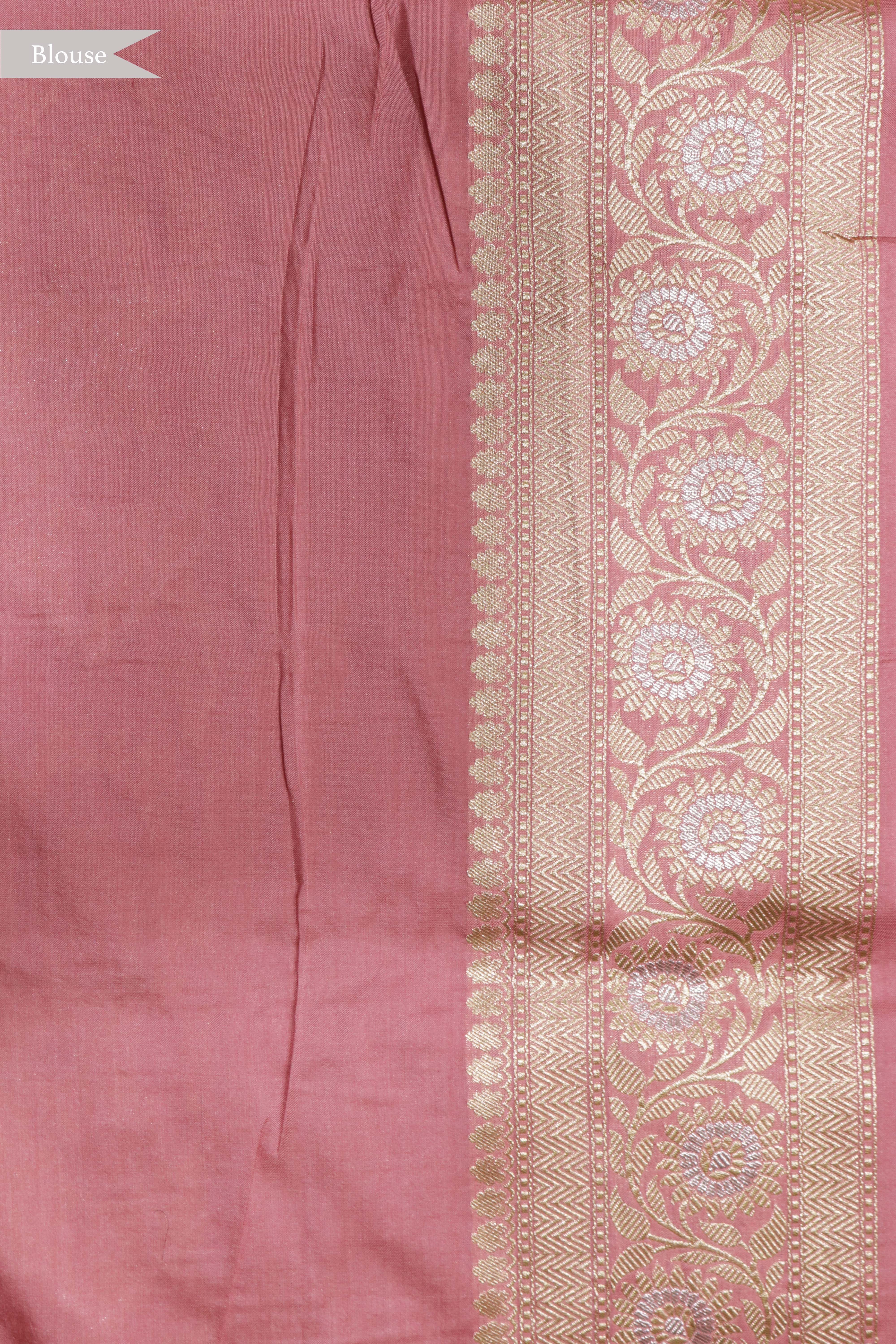 Peach Banarasi Silk Saree