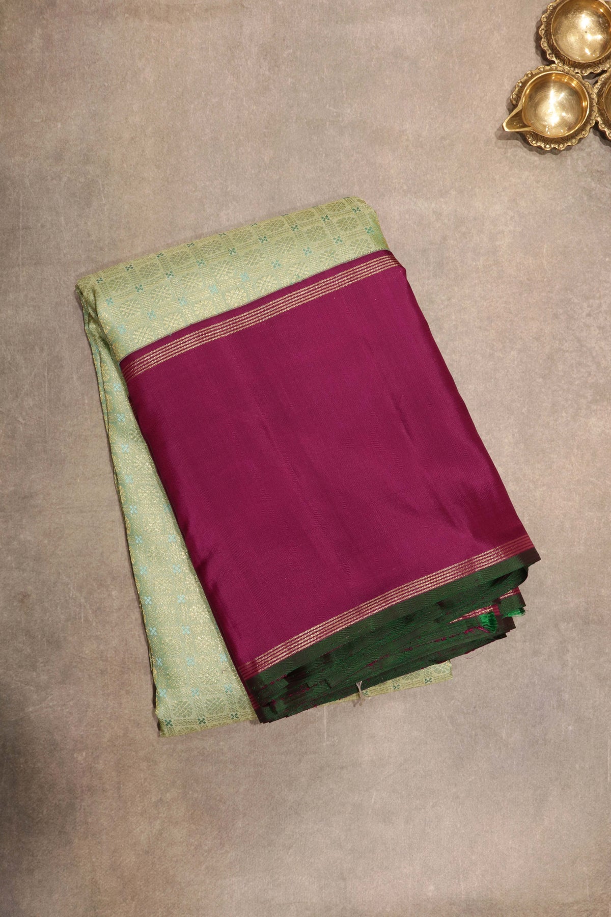 Sea Green Kanchivaram Silk Saree - Mokshaa
