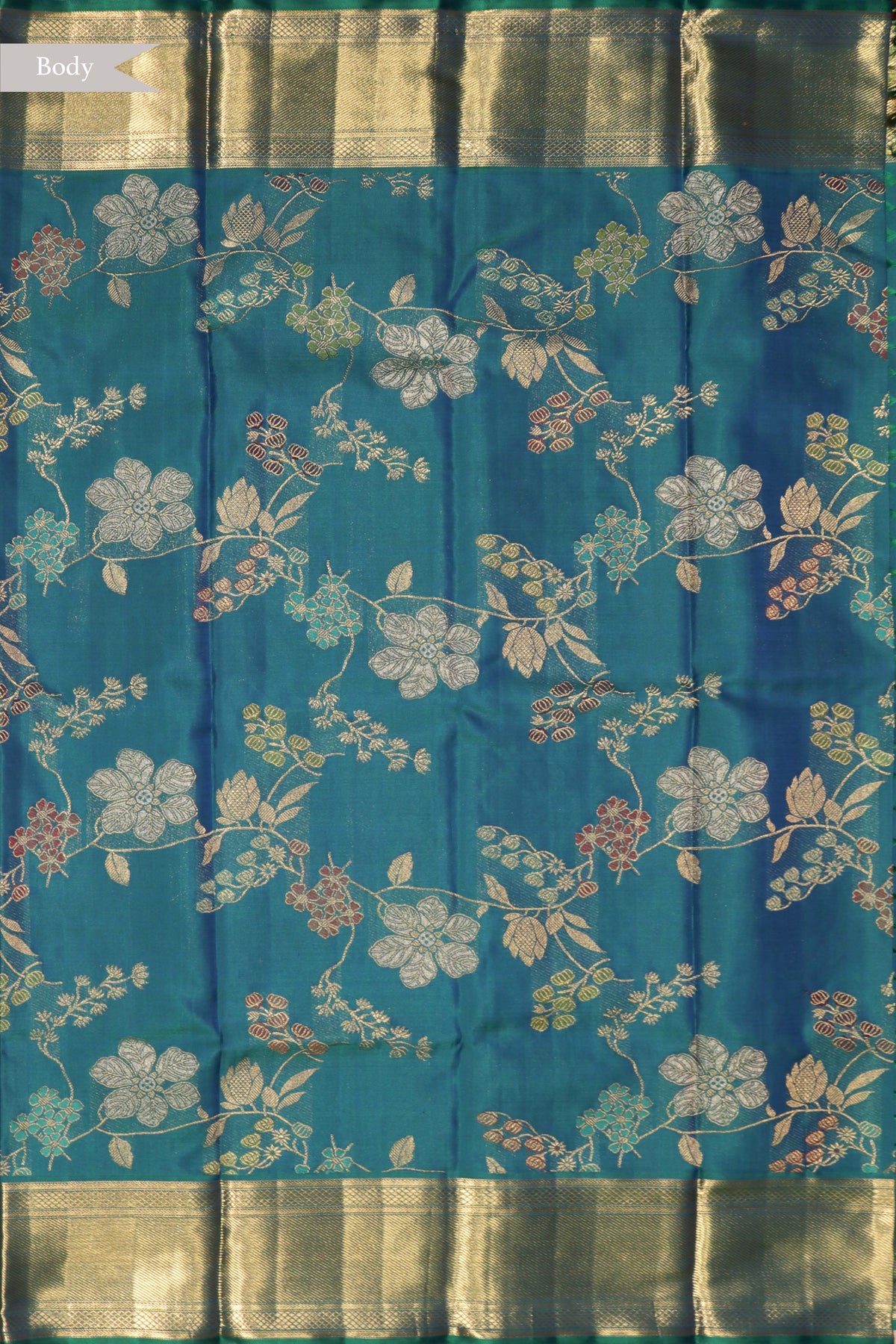 Turquoise Blue Kanchivaram Silk Saree - Mokshaa