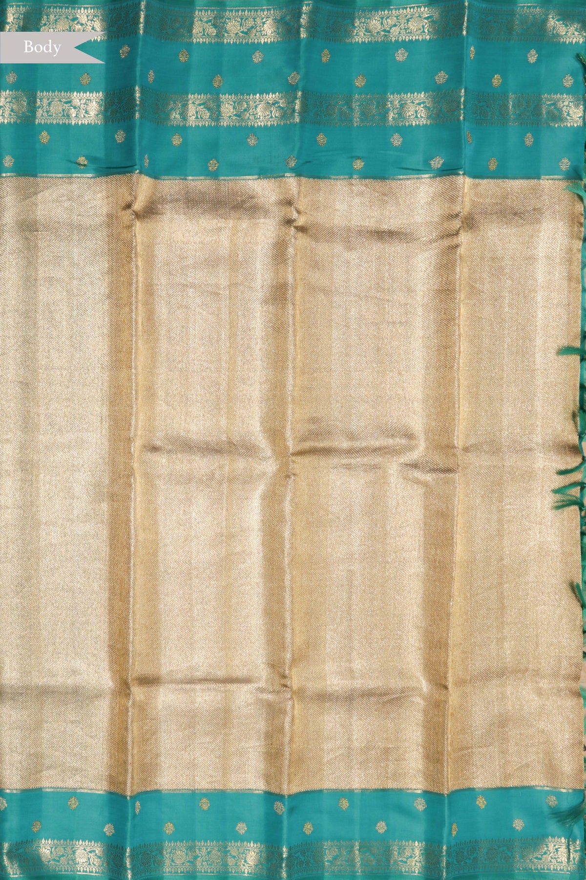 Silver Gold Kanchivaram Tissue Silk Saree - Mokshaa