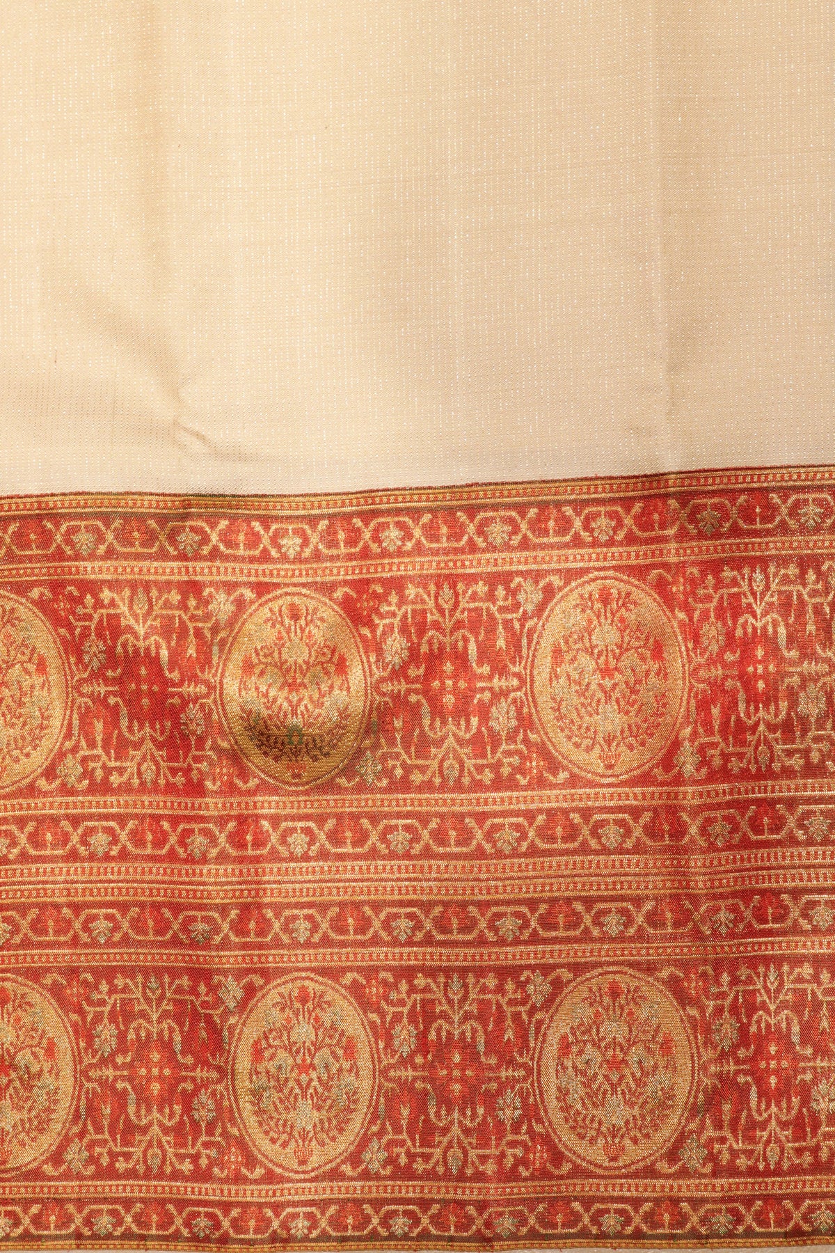 Off-White Kanchivaram Silk Saree - Mokshaa